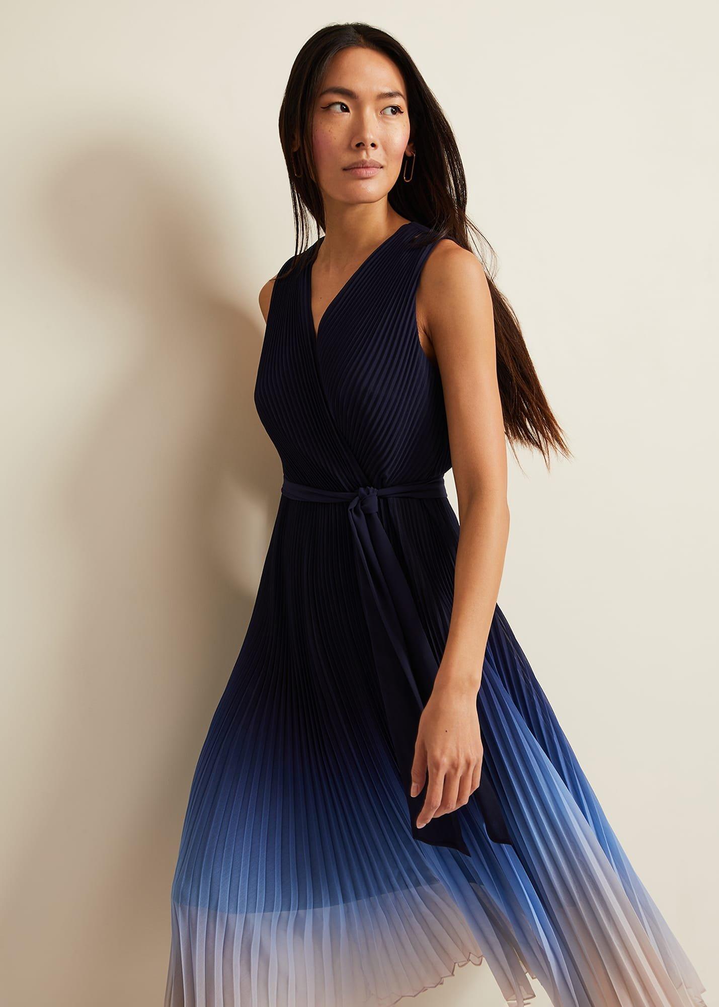 Freya Ombre Pleat Midi Dress