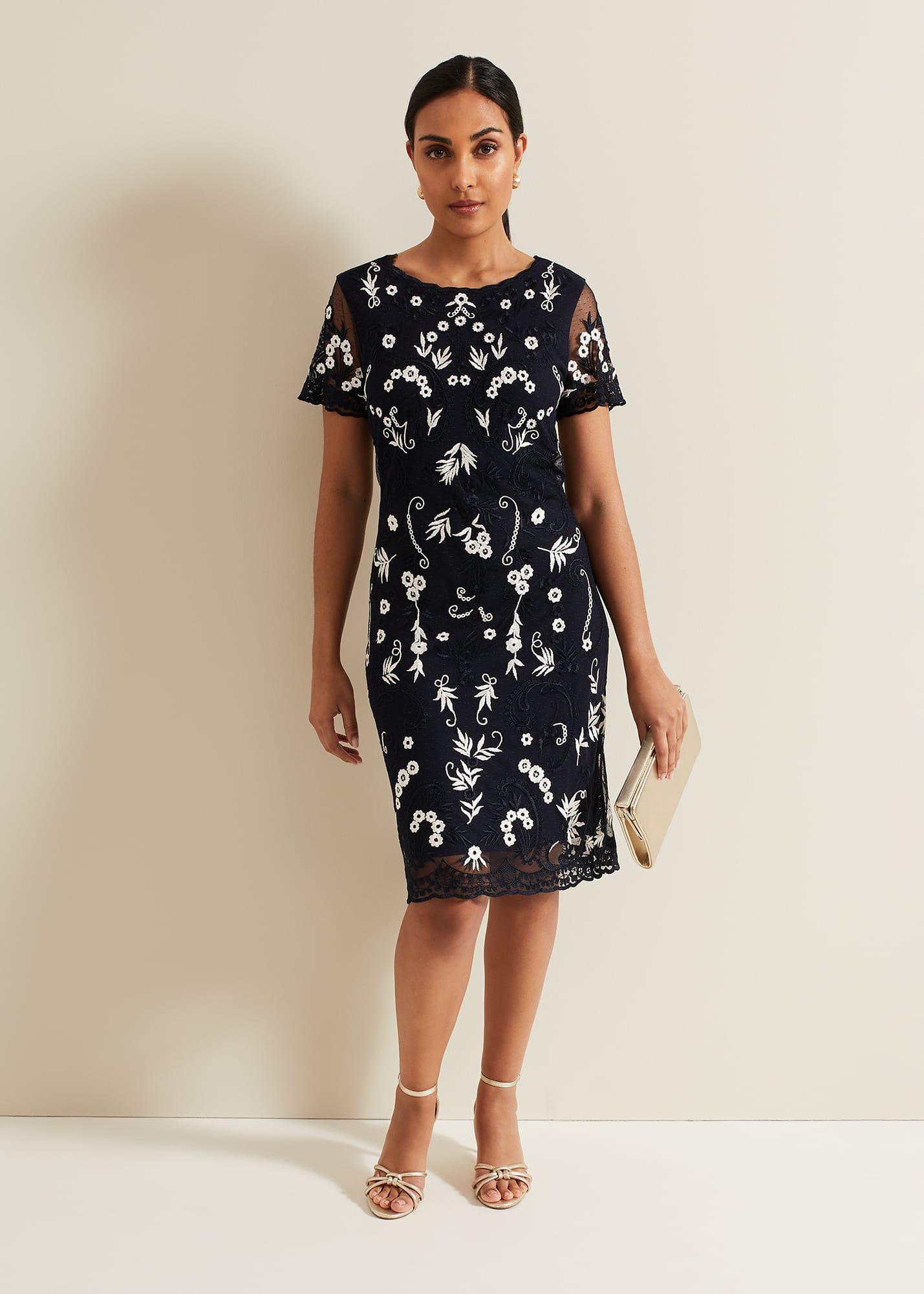 Petite Florisa Embroidered Dress