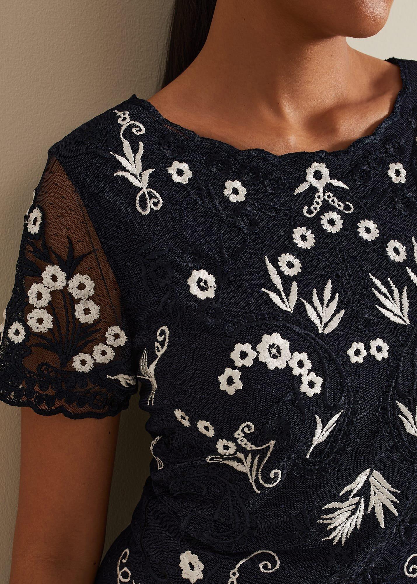 Petite Florisa Embroidered Dress