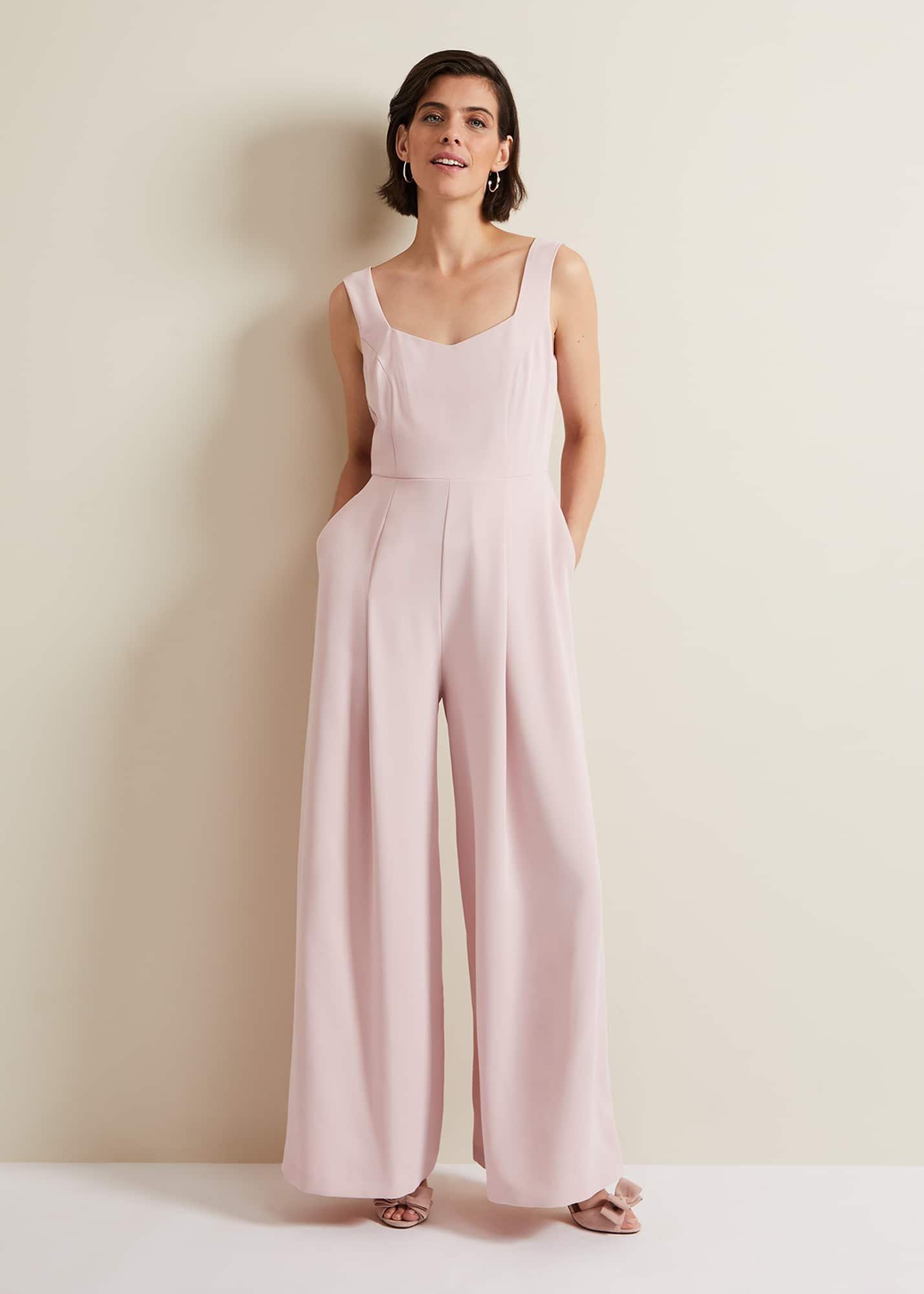 Mariposa Pale Pink Lace Jumpsuit