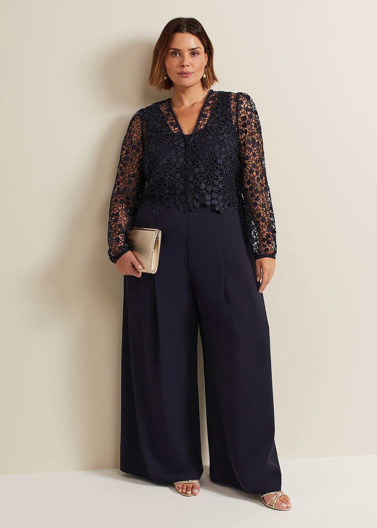 Mariposa Navy Lace Jumpsuit