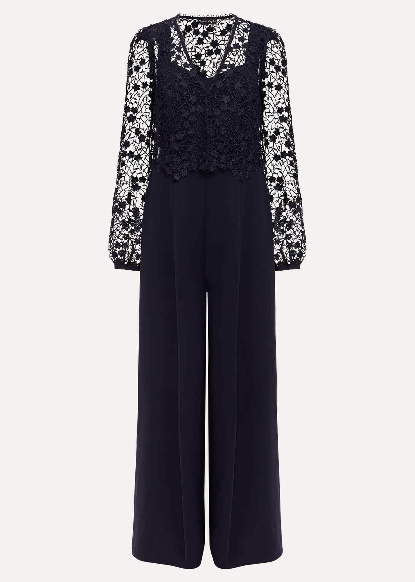 Mariposa Navy Lace Jumpsuit