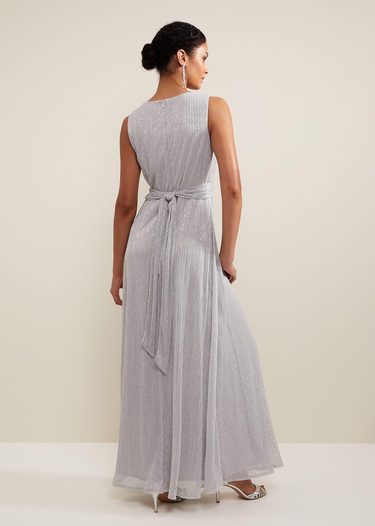 Artemis Plisse Shimmer Maxi Dress