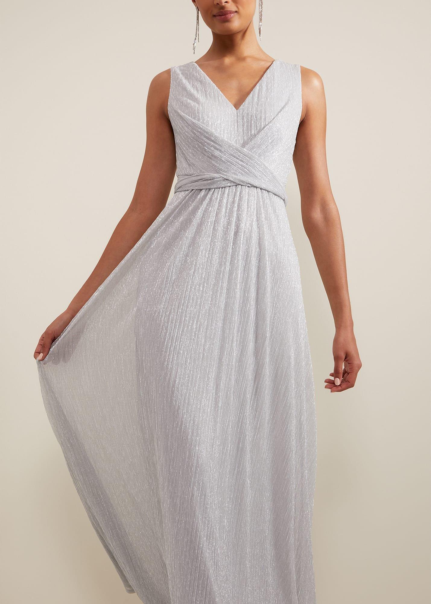 Artemis Plisse Shimmer Maxi Dress