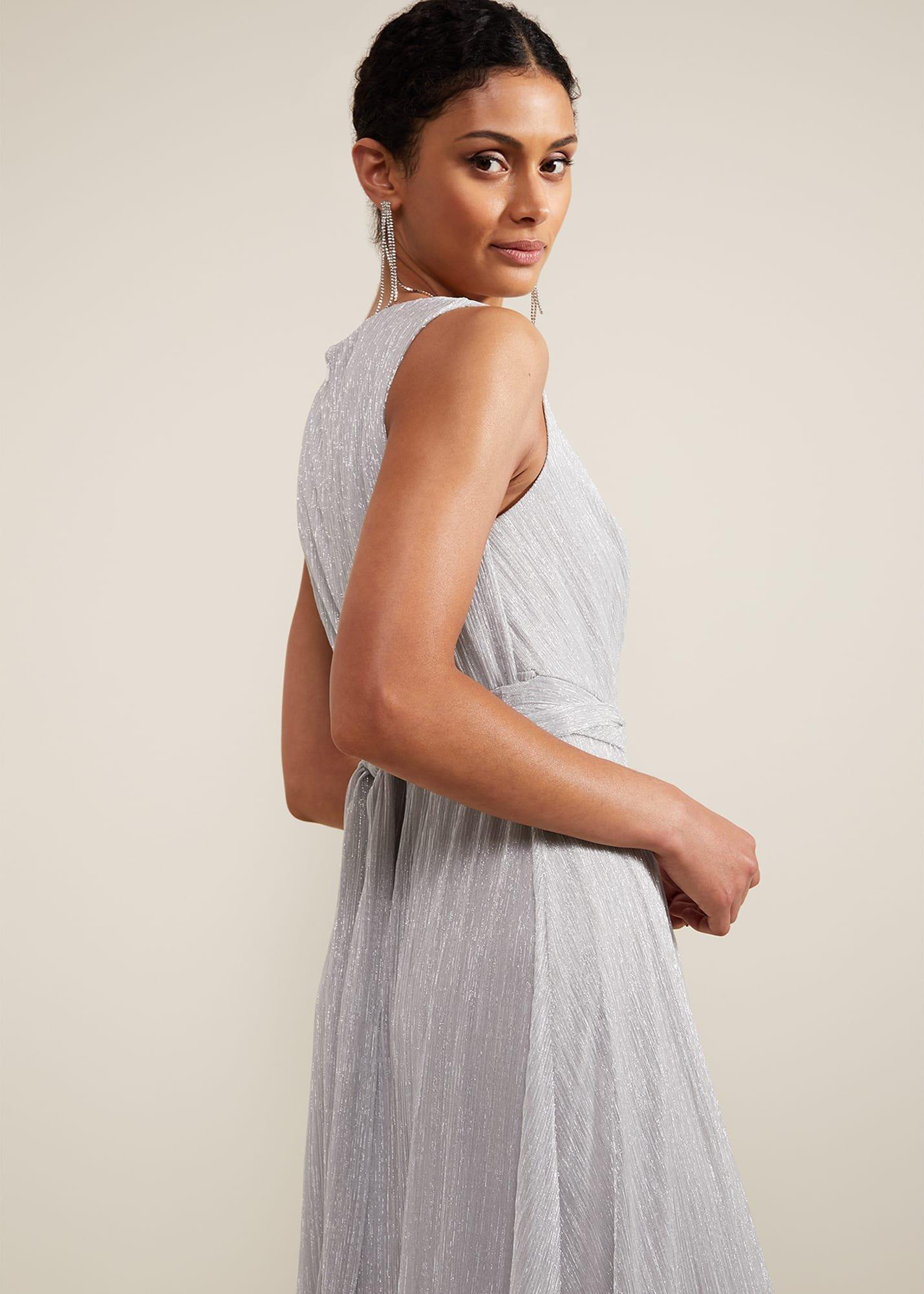 Artemis Plisse Shimmer Maxi Dress