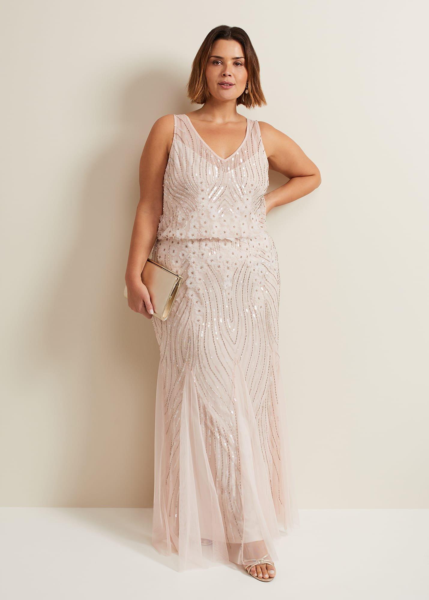 Lexi Ditsy Beaded Cowl Maxi Dress