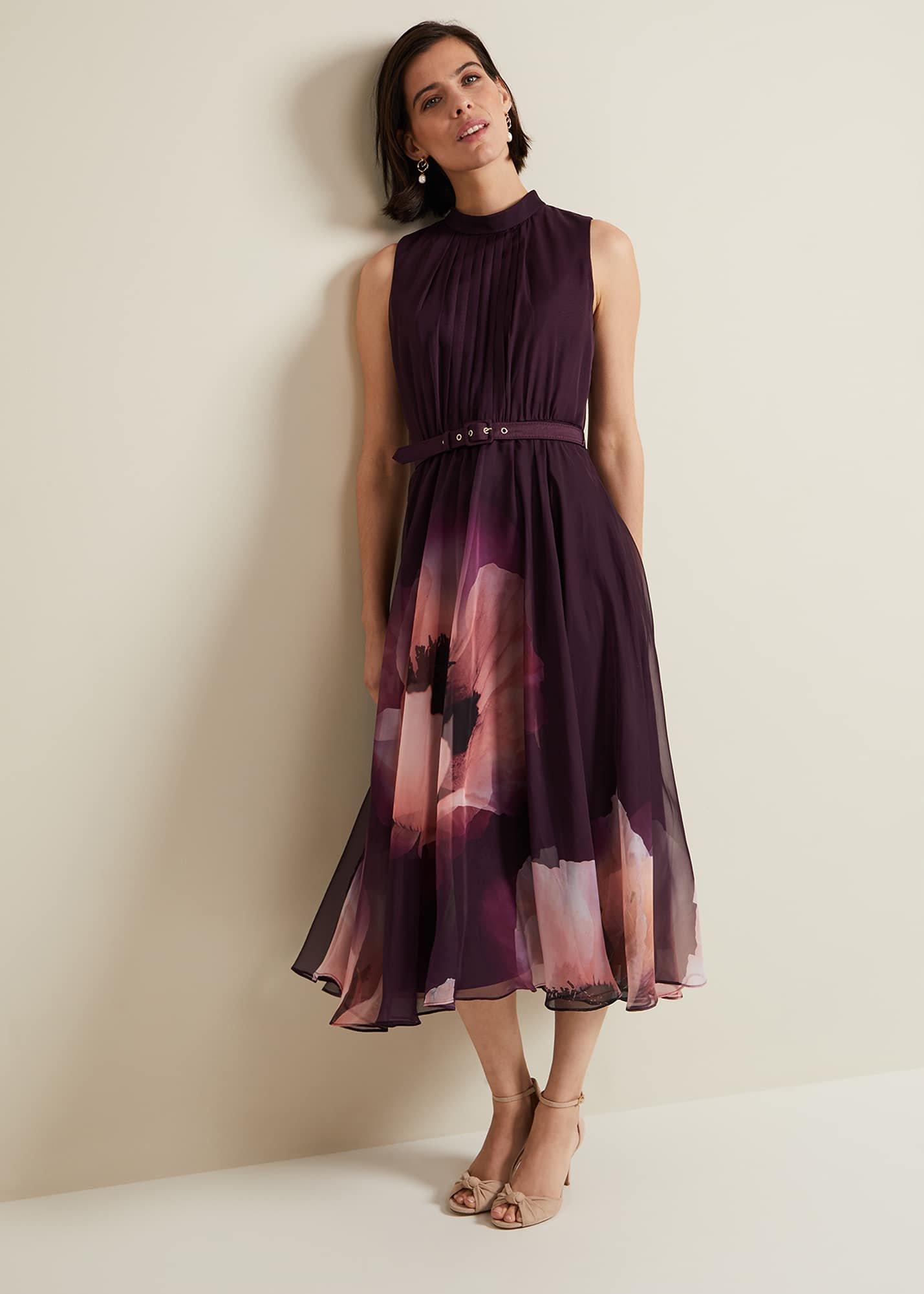 Bethany Placement Print Midi Dress