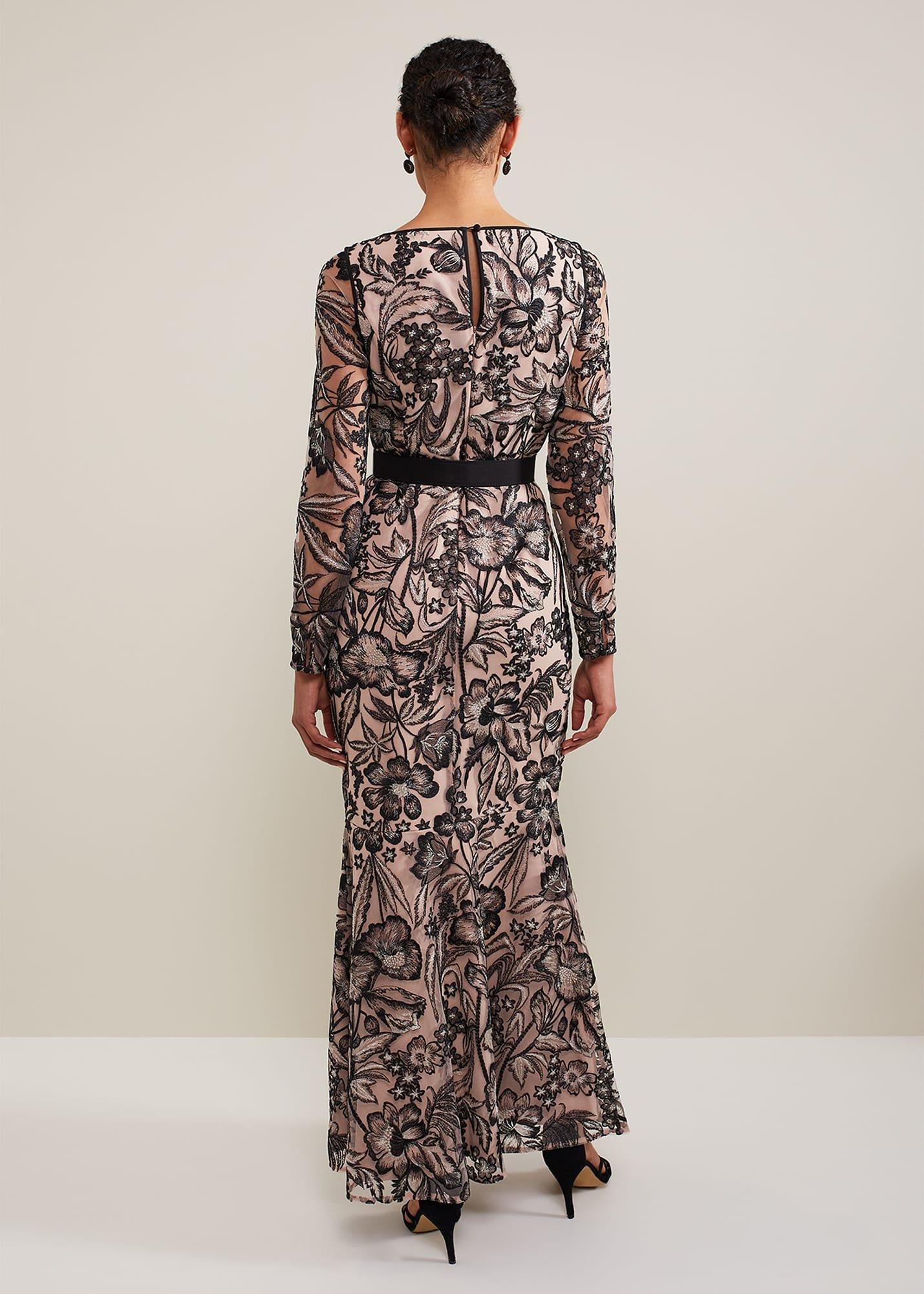 Nola V-Neck Embroidered Maxi Dress