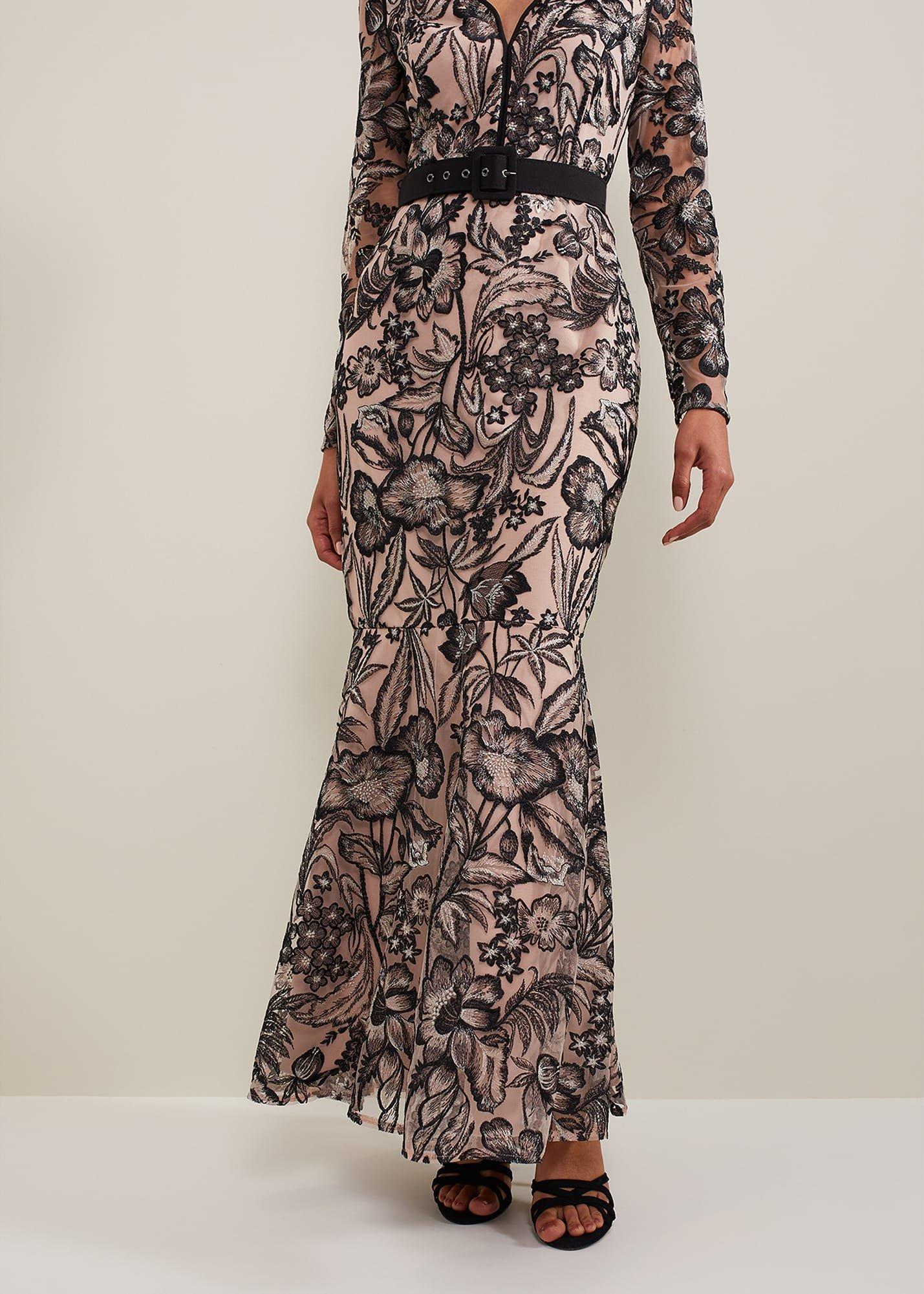 Nola V-Neck Embroidered Maxi Dress