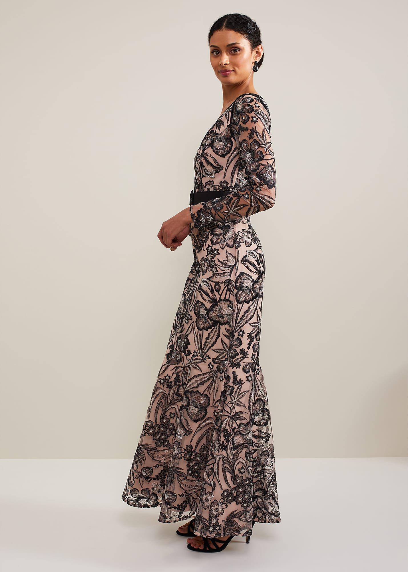 Nola V-Neck Embroidered Maxi Dress
