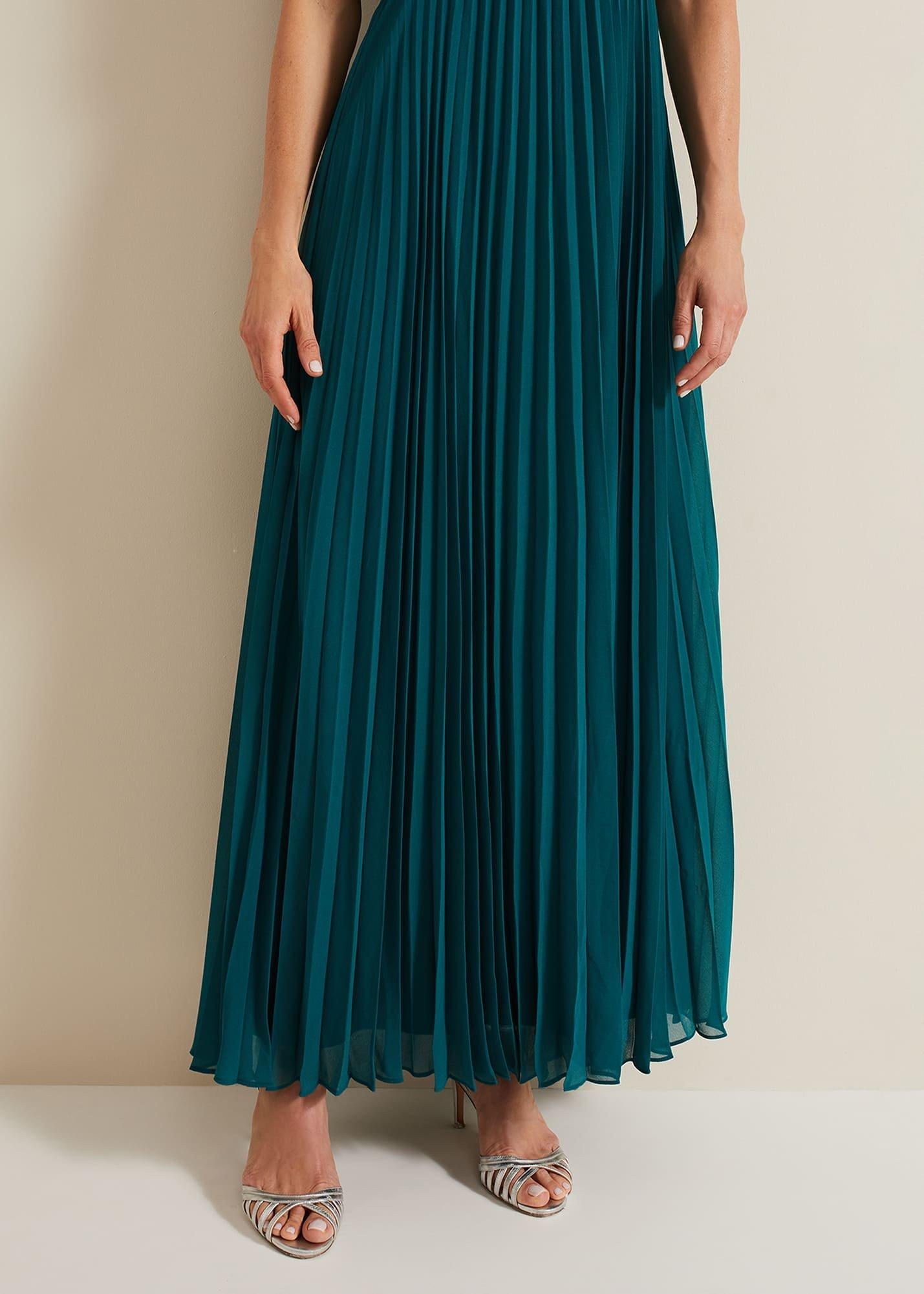 Yasmina Pleated Maxi Dress