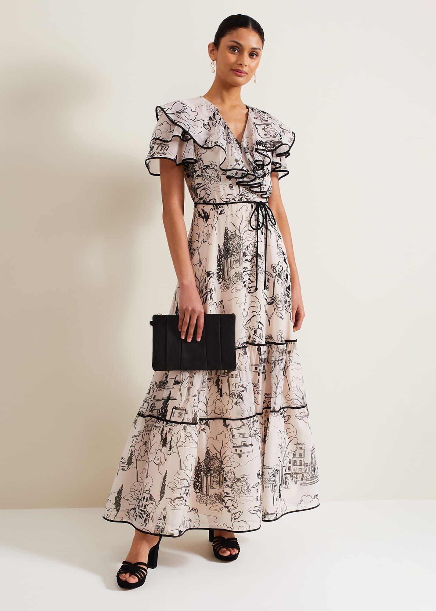 Arlette Sketch Print Maxi Dress