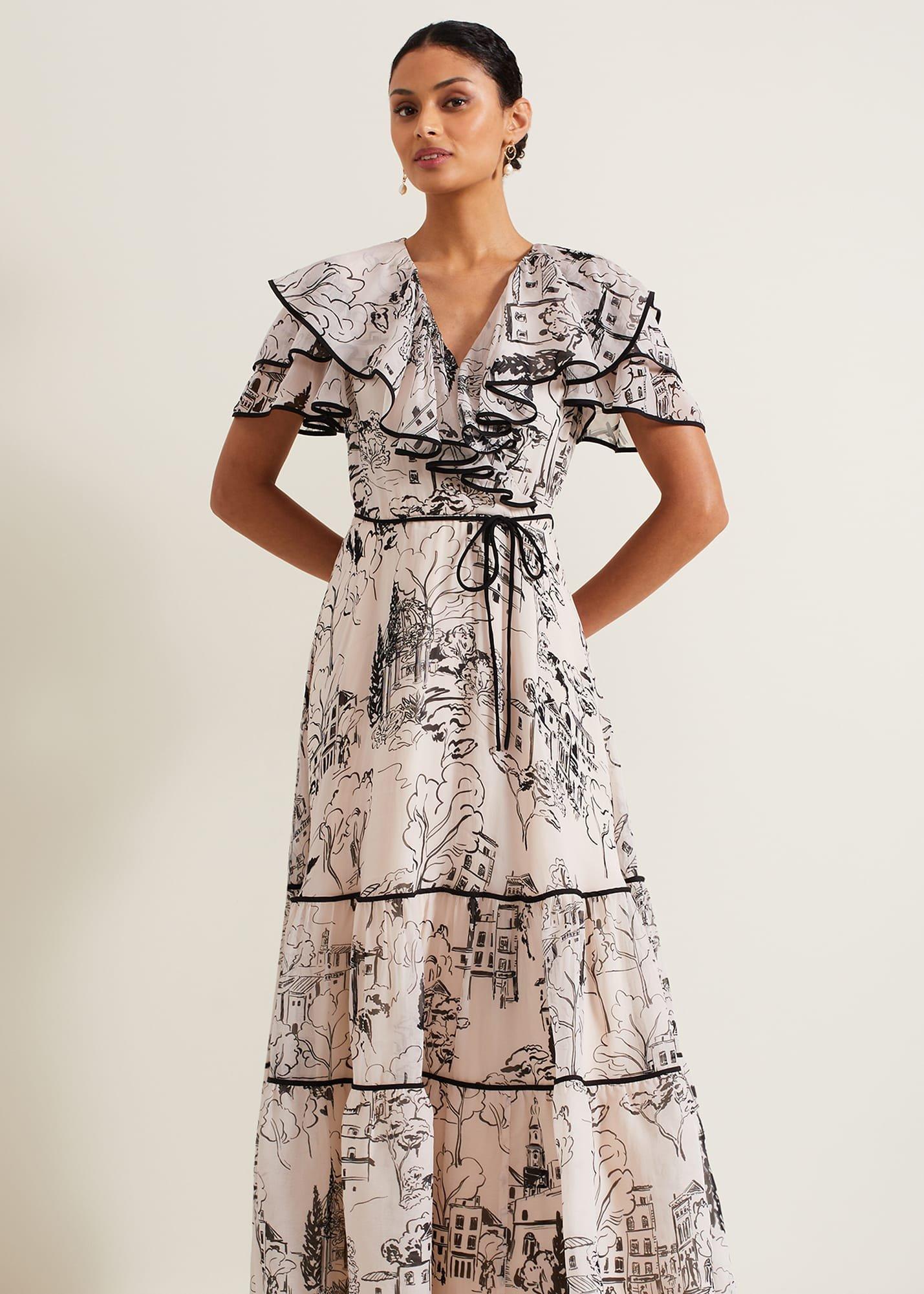 Arlette Sketch Print Maxi Dress