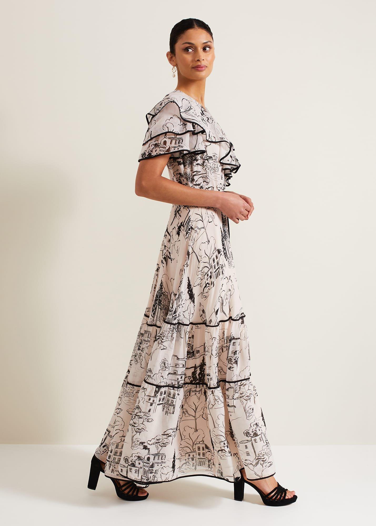 Arlette Sketch Print Maxi Dress