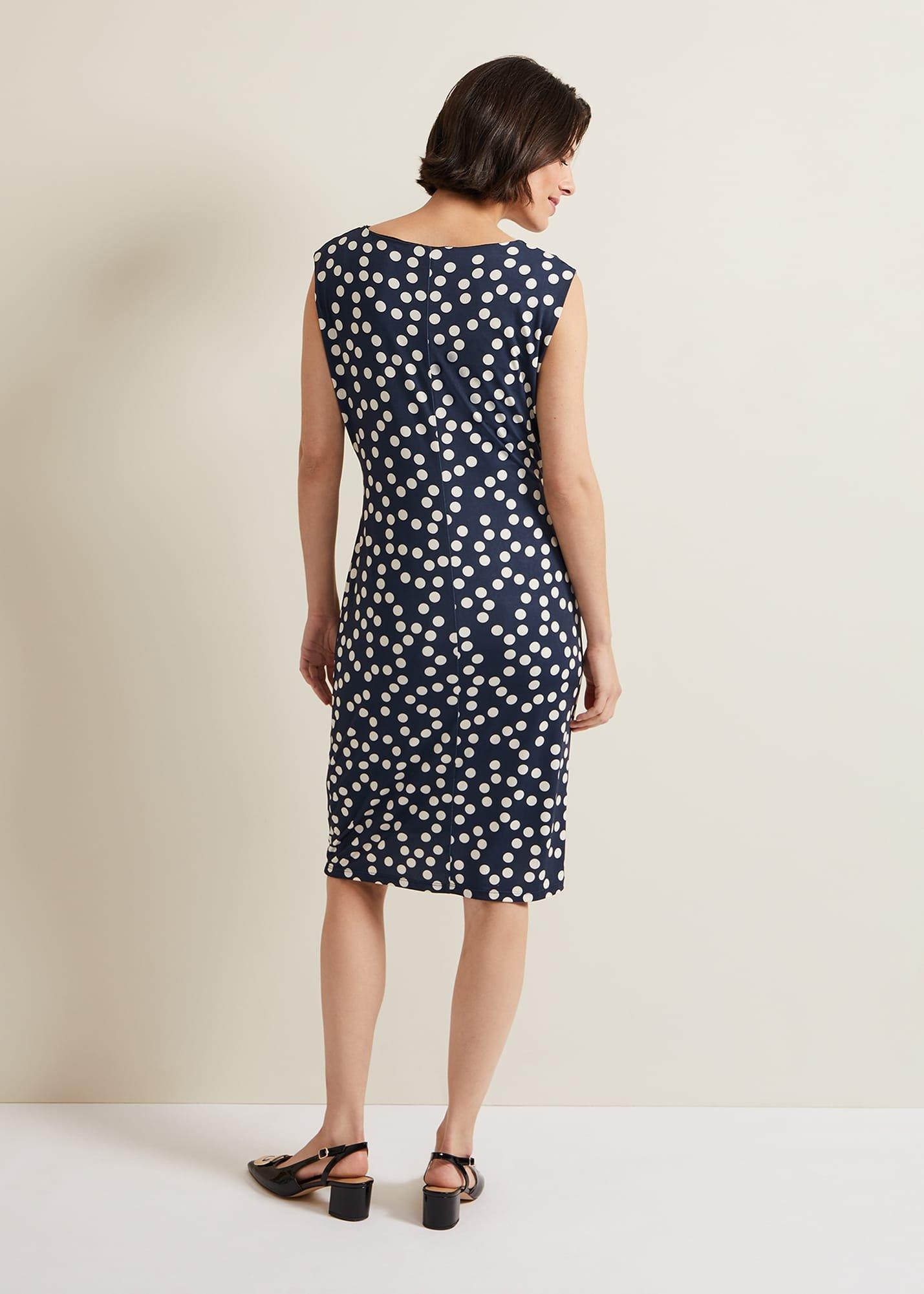 Josey Jersey Spot Bodycon Midi Dress