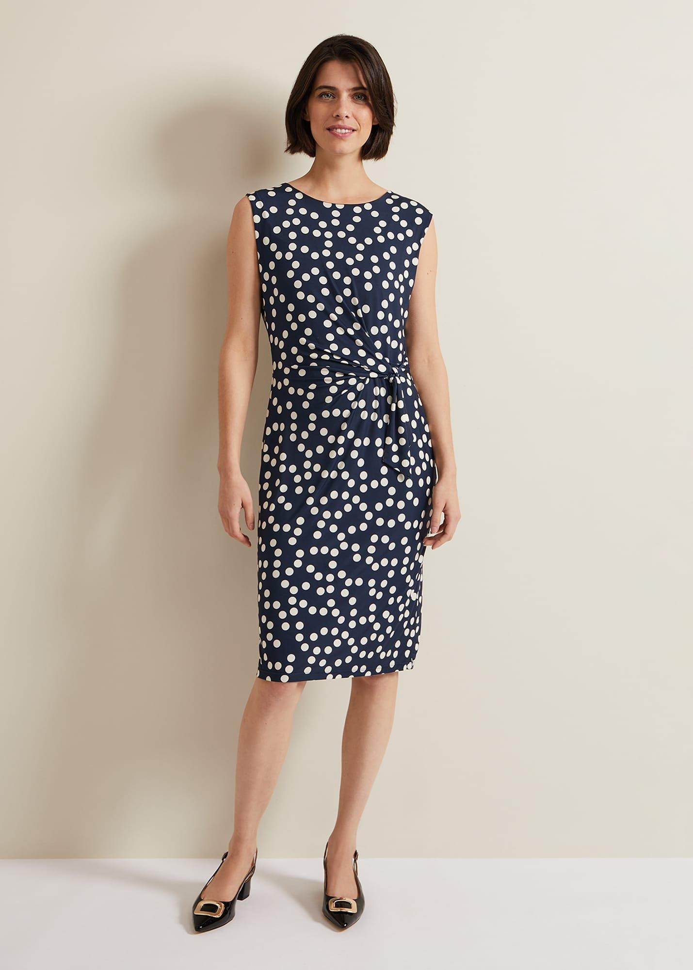 Josey Jersey Spot Bodycon Midi Dress
