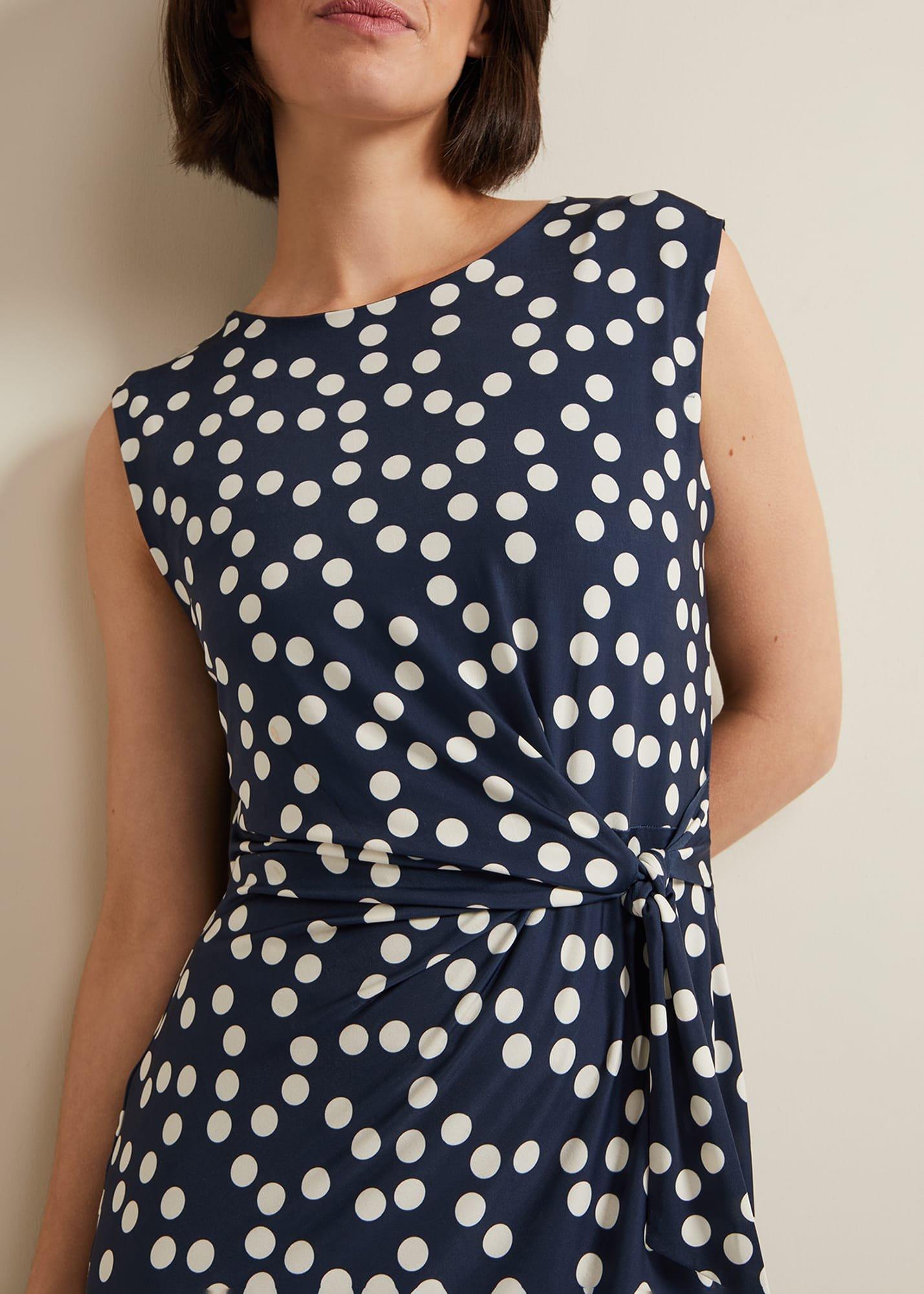 Josey Jersey Spot Bodycon Midi Dress