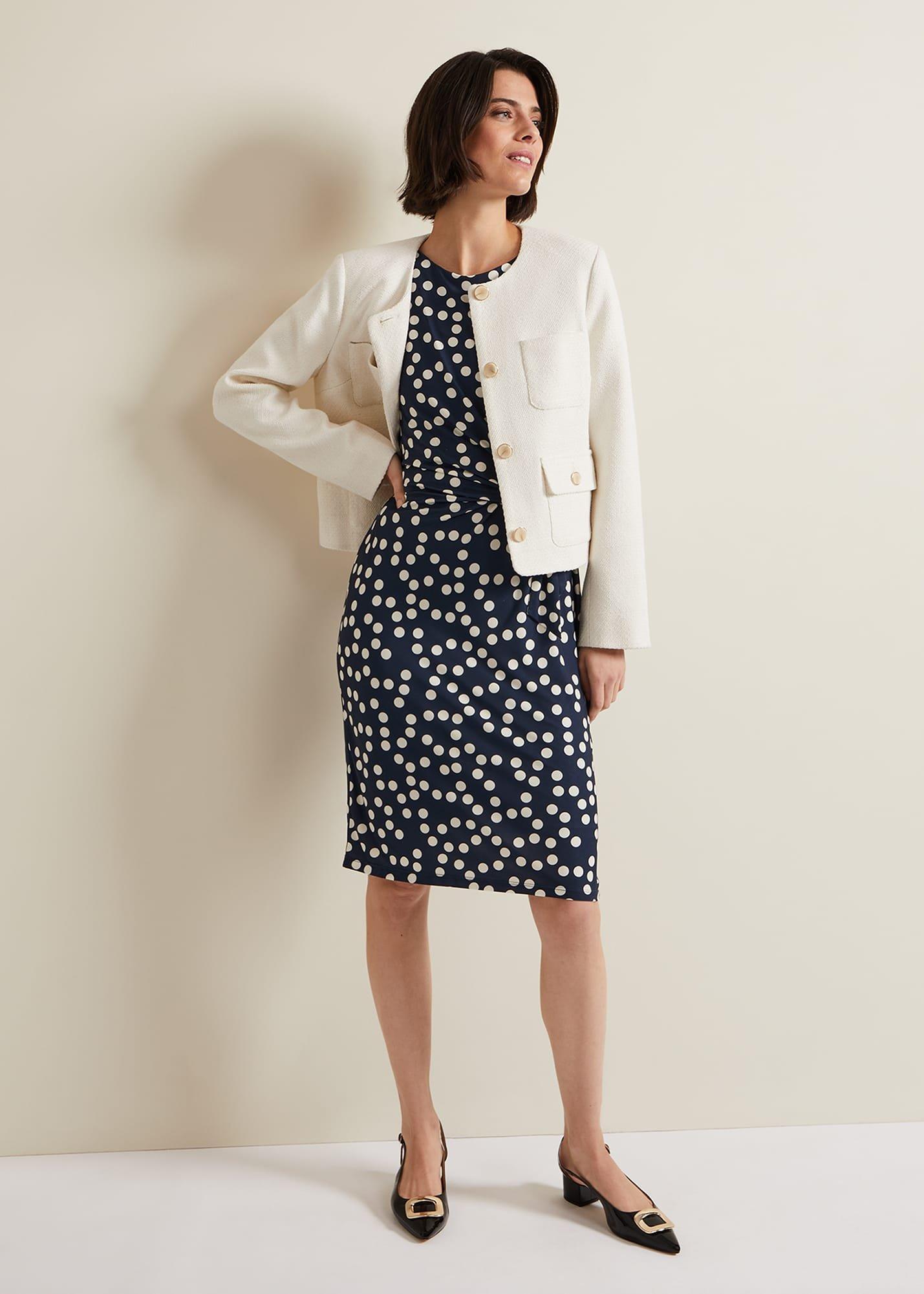 Josey Jersey Spot Bodycon Midi Dress