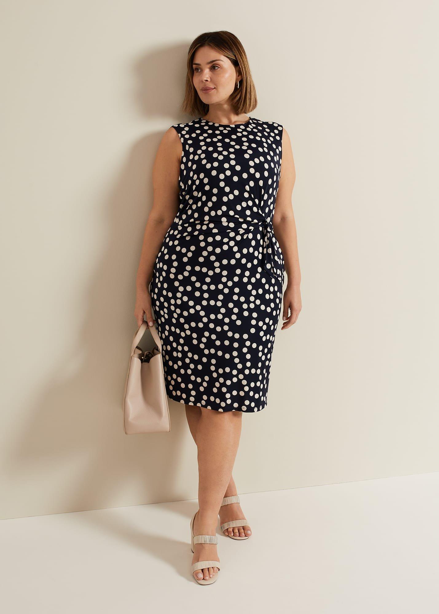 Josey Jersey Spot Bodycon Midi Dress