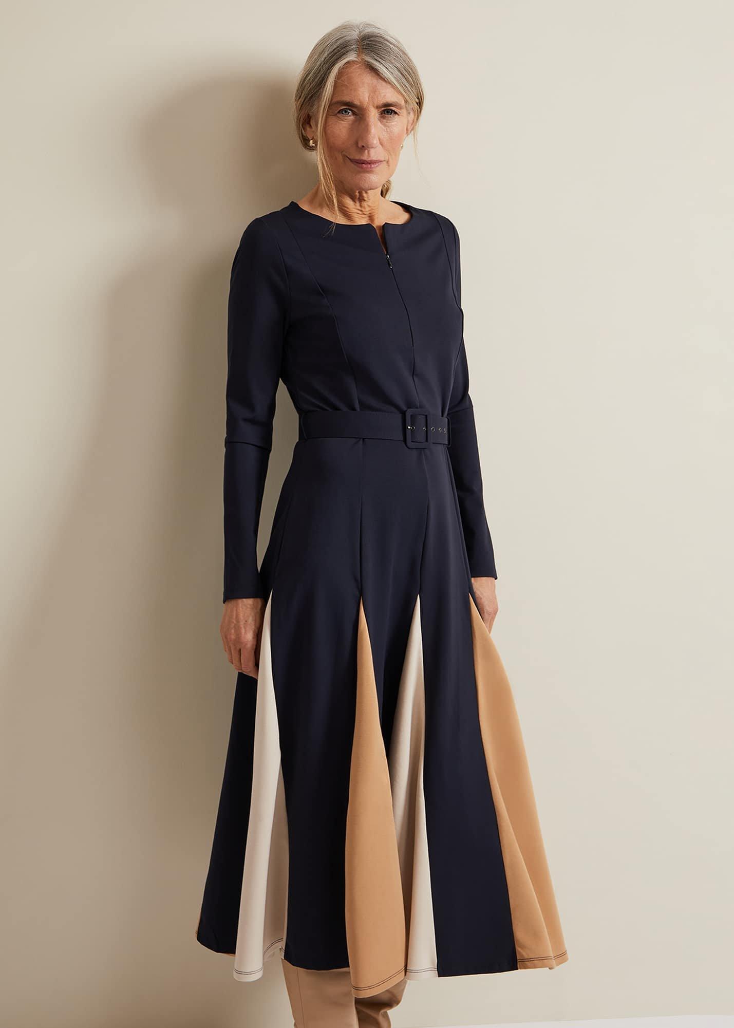 Paula Navy Midi Dress