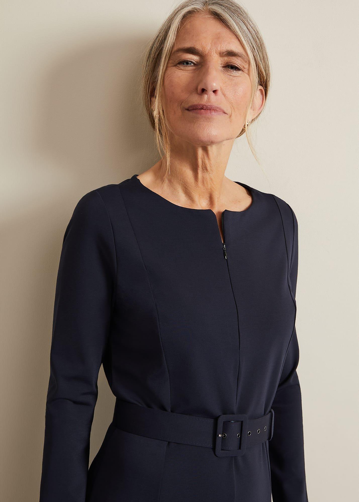 Paula Navy Midi Dress