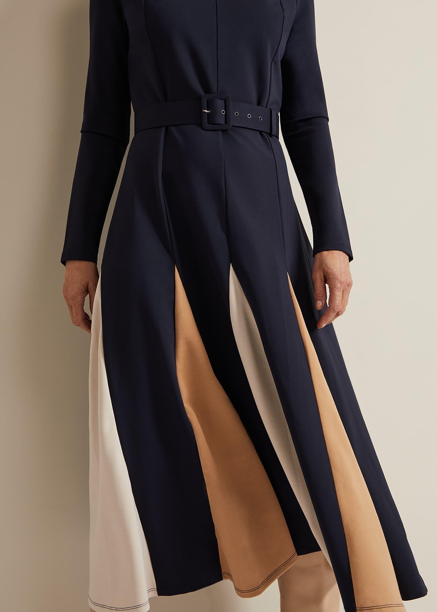 Paula Navy Midi Dress