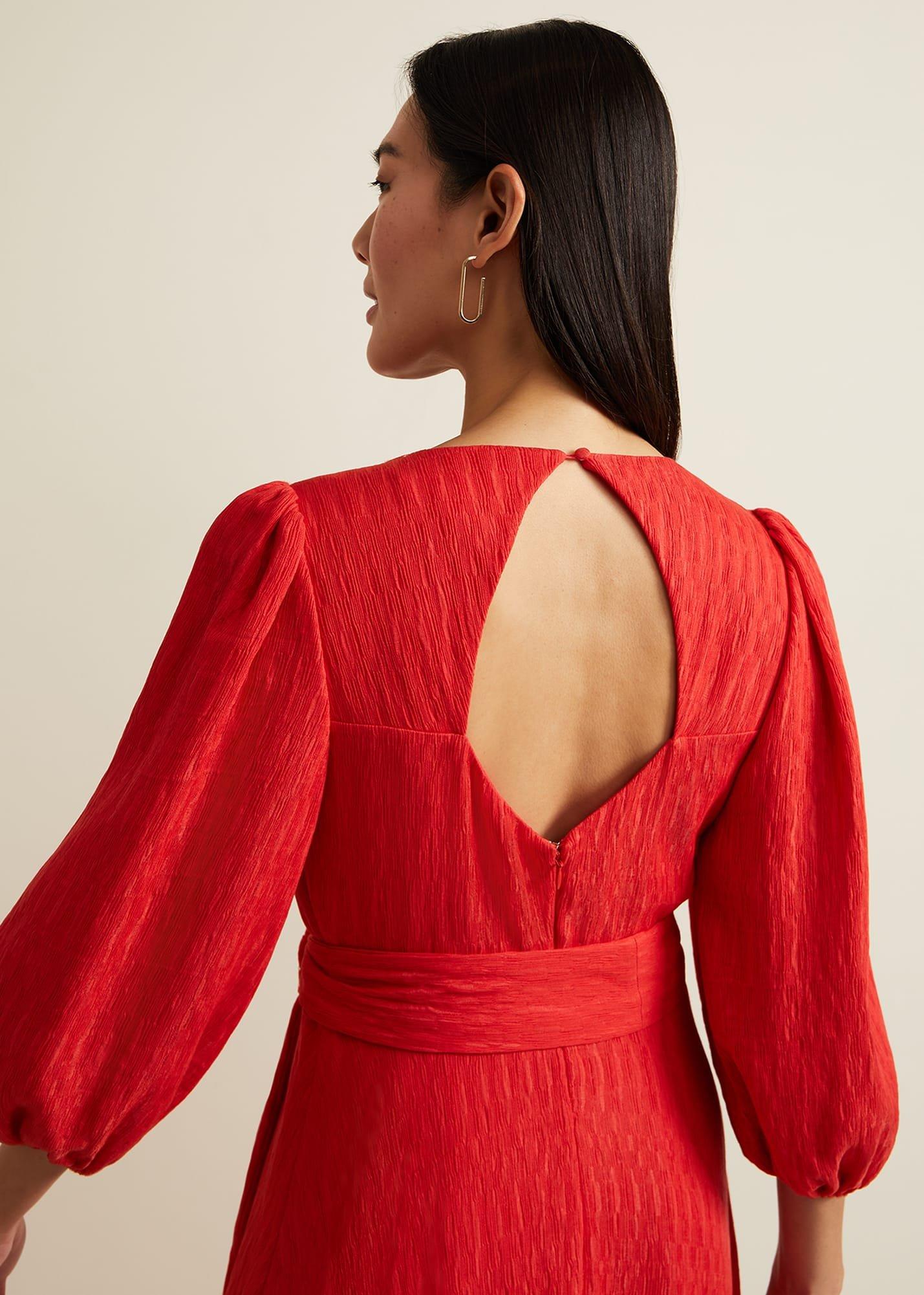Marilyn Puff Sleeve Midi Dress