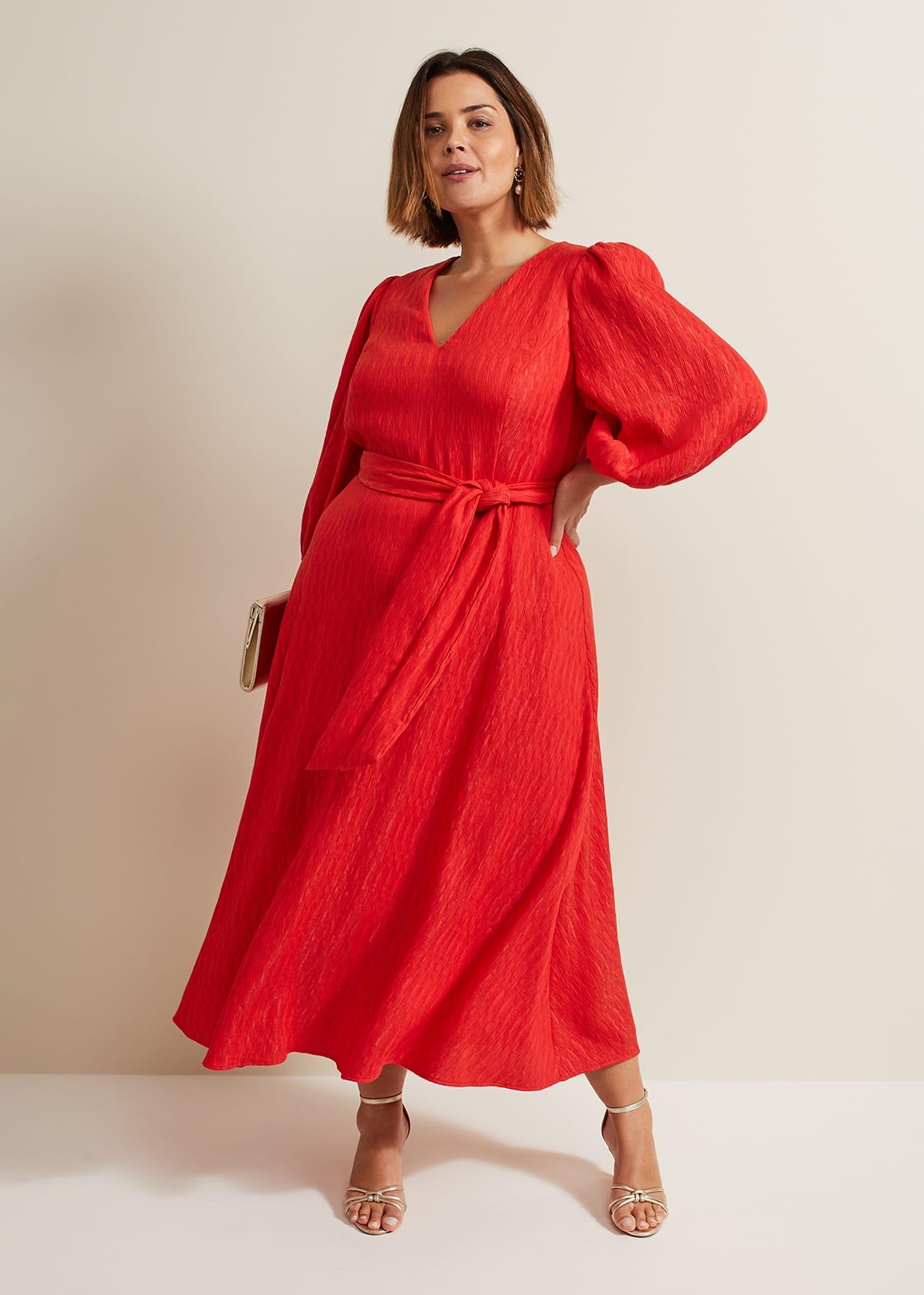 Marilyn Puff Sleeve Midi Dress