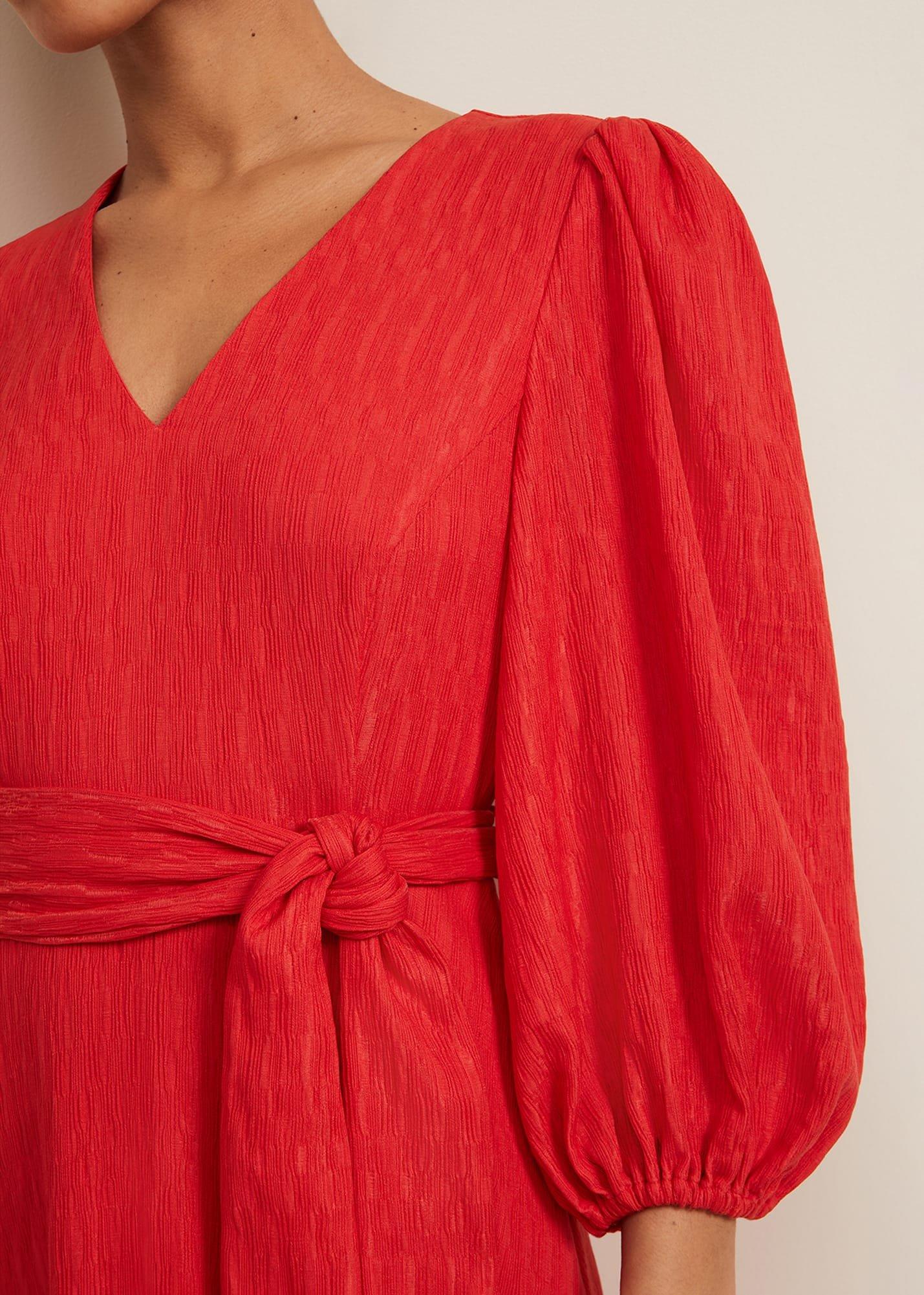 Petite Marilyn Puff Sleeve Midi Dress