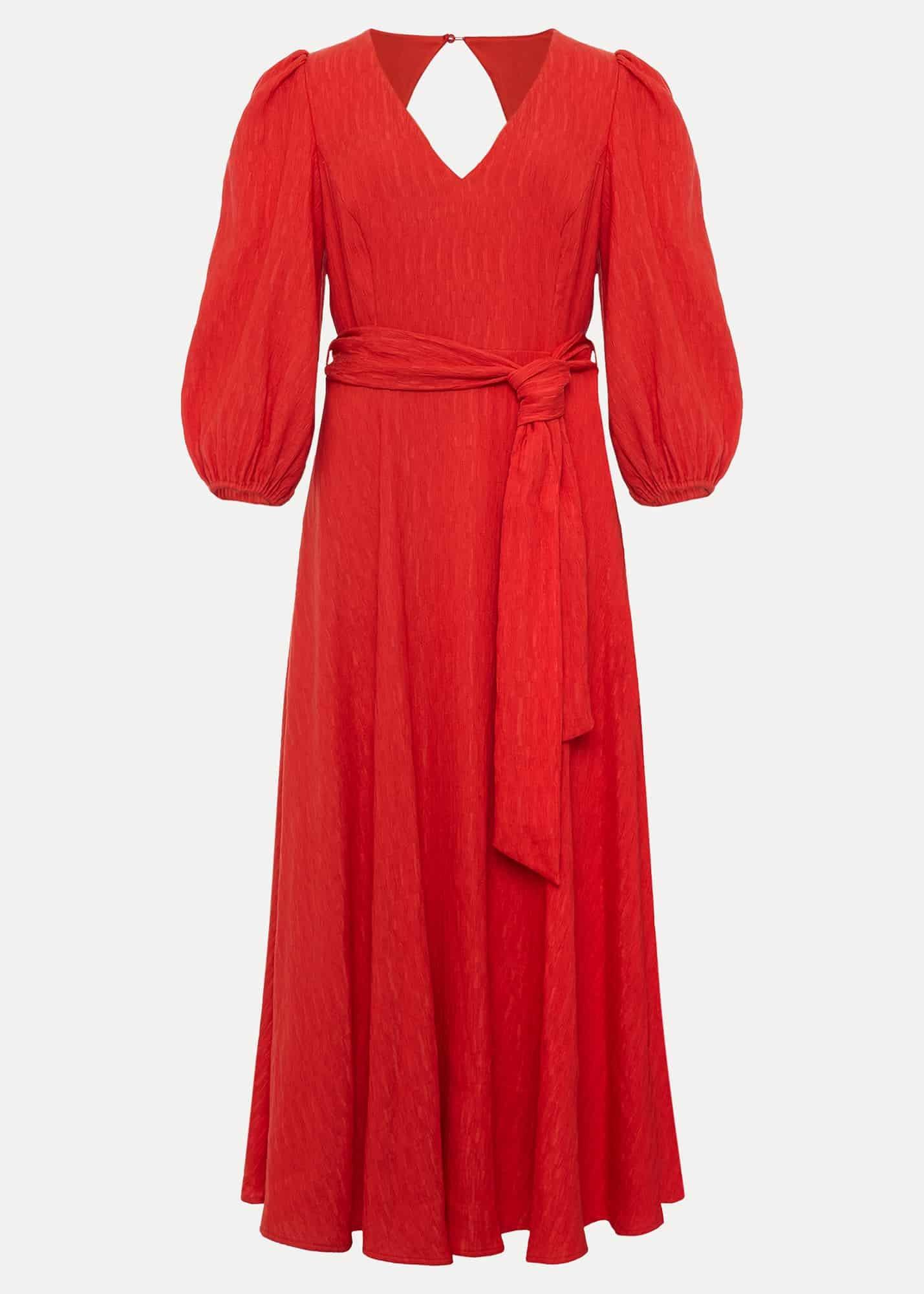 Petite Marilyn Puff Sleeve Midi Dress