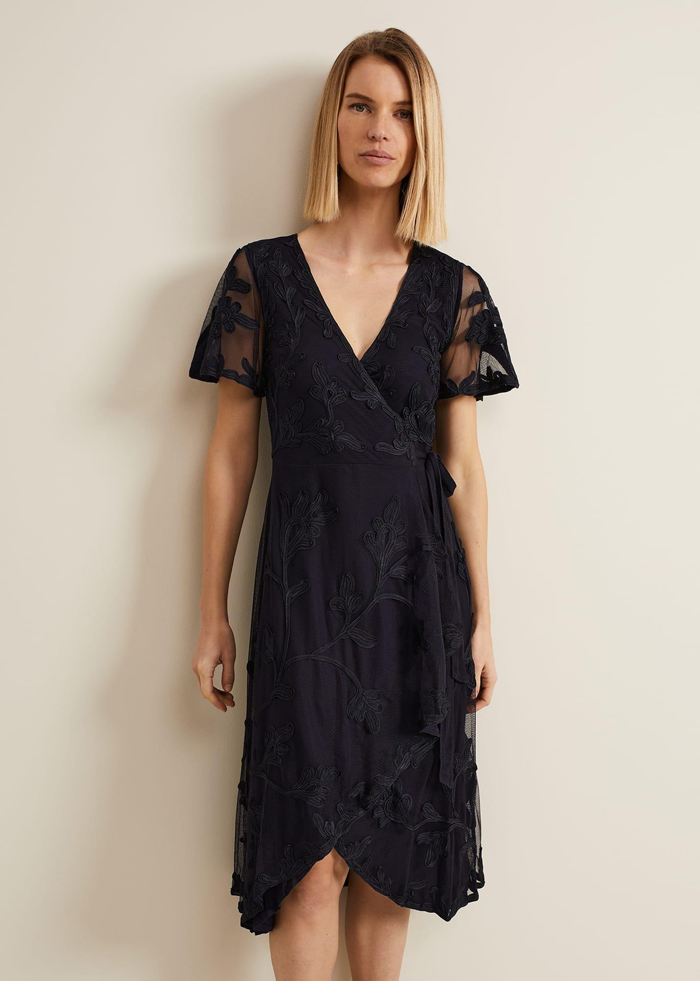 Clara Tapework Wrap Dress