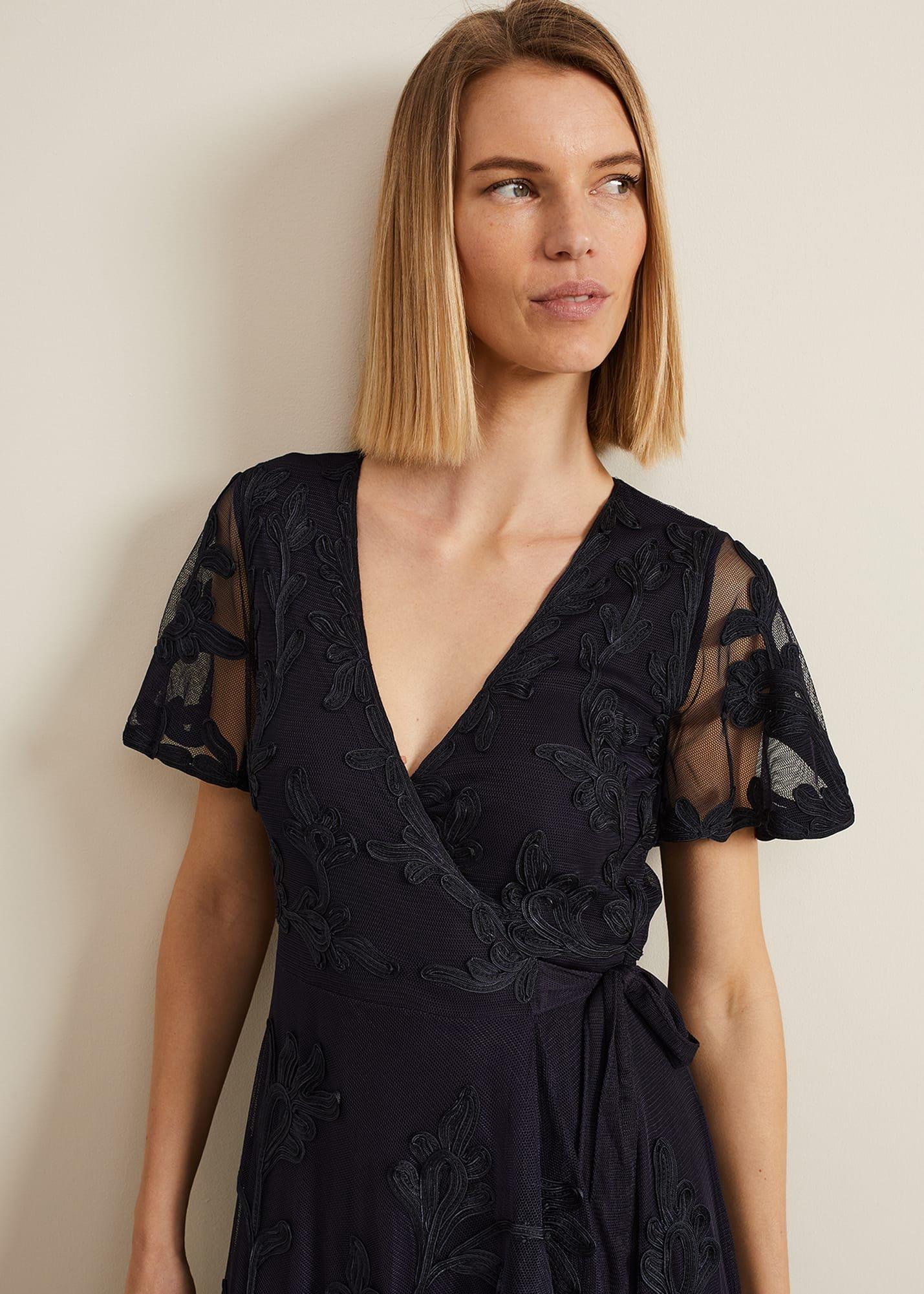 Clara Tapework Wrap Dress