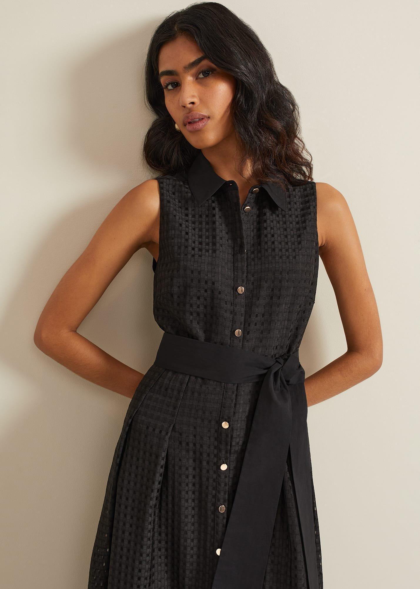 carey-sleeveless-check-midi-dress