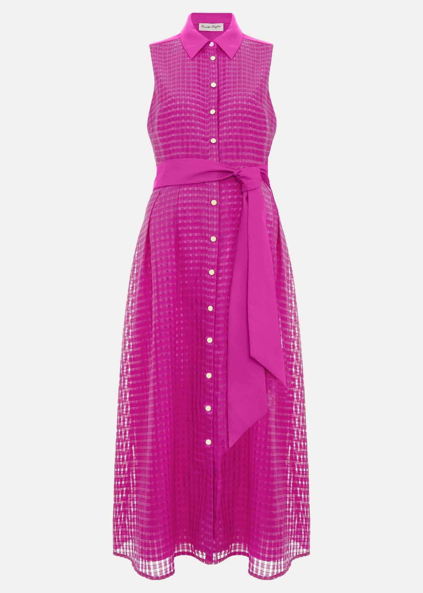 Carey Sleeveless Check Midi Dress