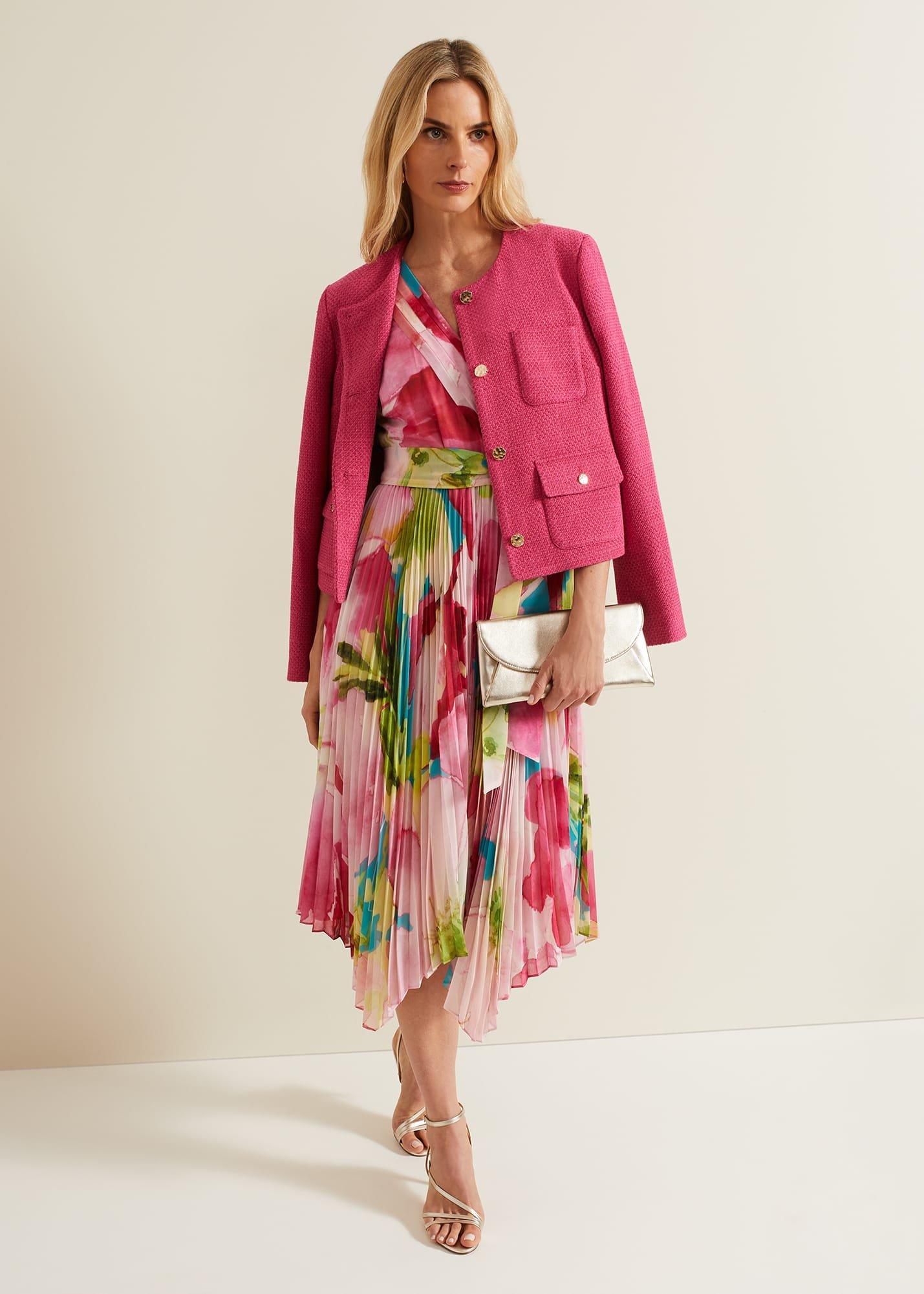 Kendall Floral Pleat Midi Dress