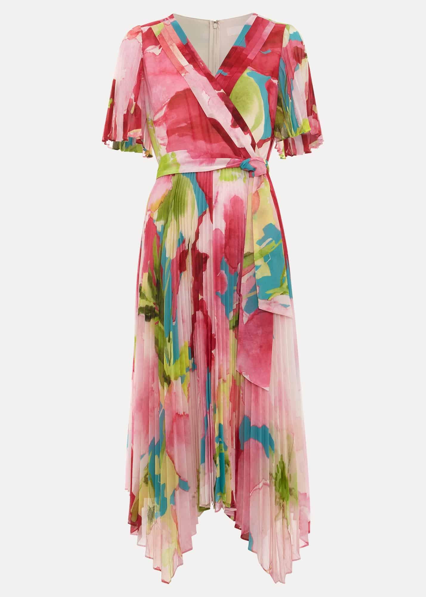 Kendall Floral Pleat Midi Dress