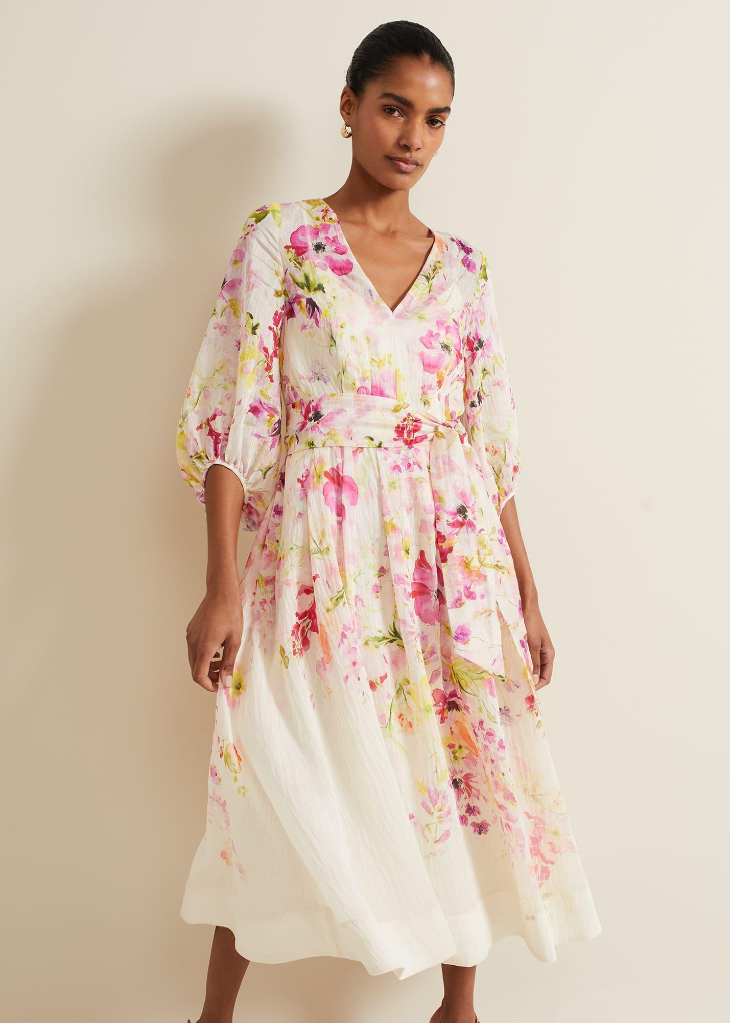 Clancy Floral Print Fit And Flare Dress