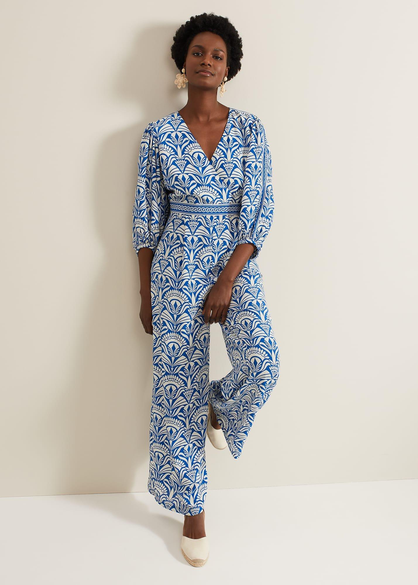 Amy Print V Neck Jumpsuit