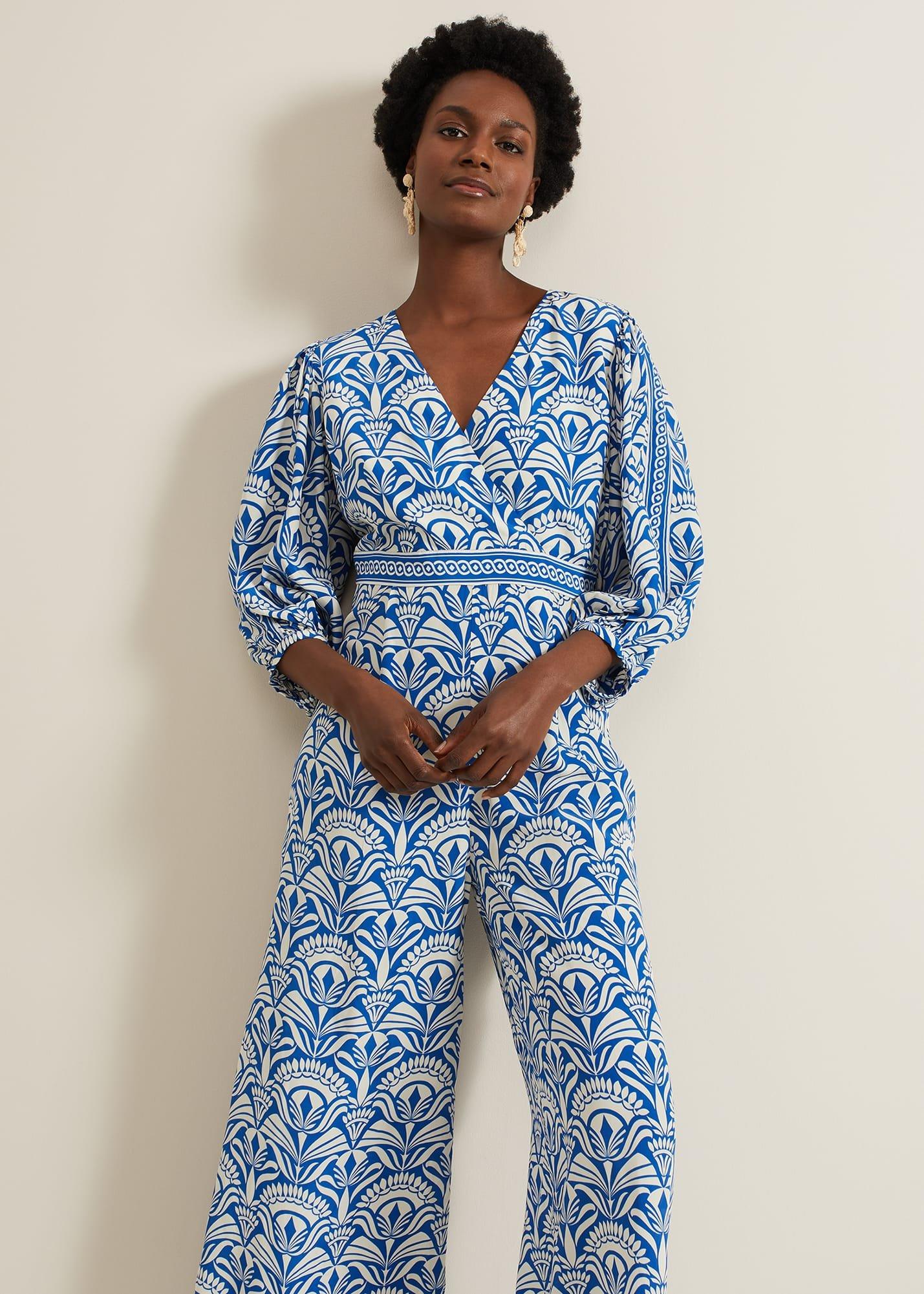 Amy Print V Neck Jumpsuit