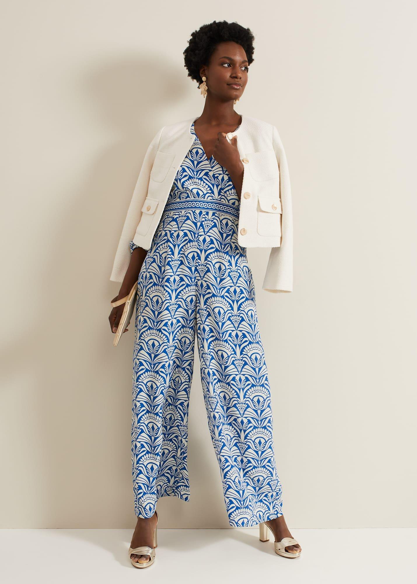 Amy Print V Neck Jumpsuit