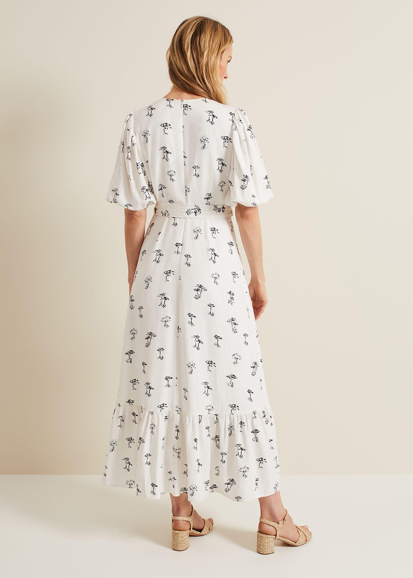 Nelly Linen Wrap Midi Dress