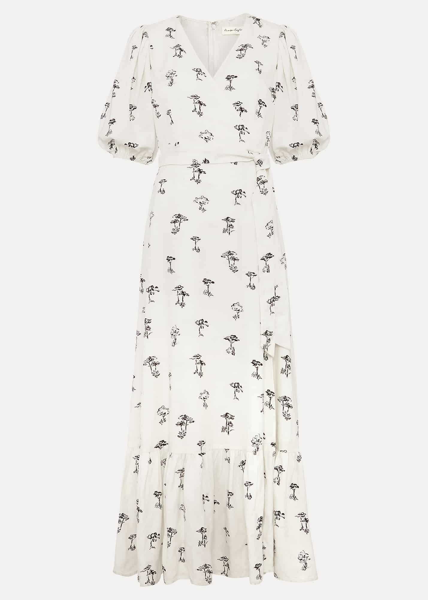Nelly Linen Wrap Midi Dress