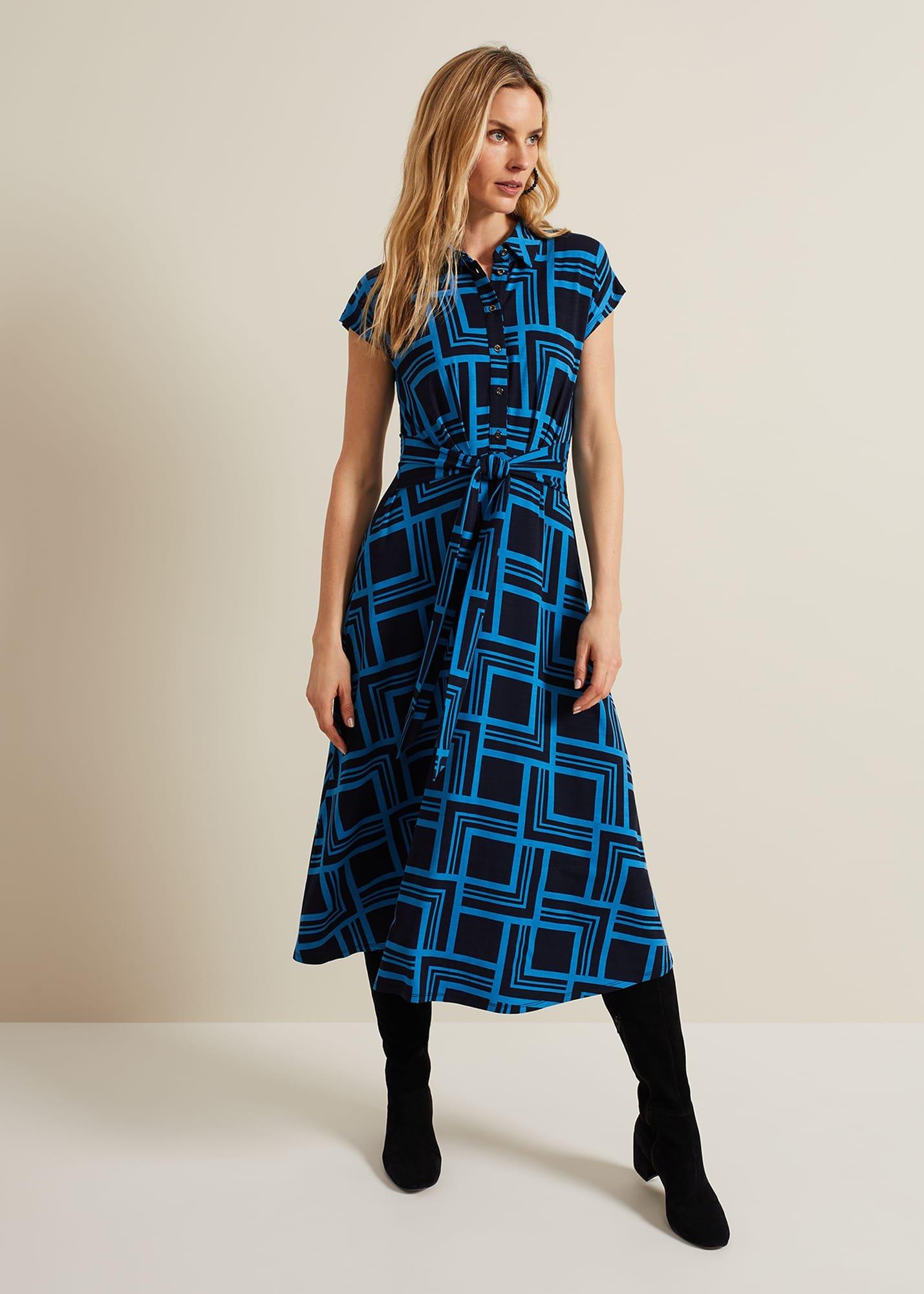 April Short Sleeve Geo Dress
