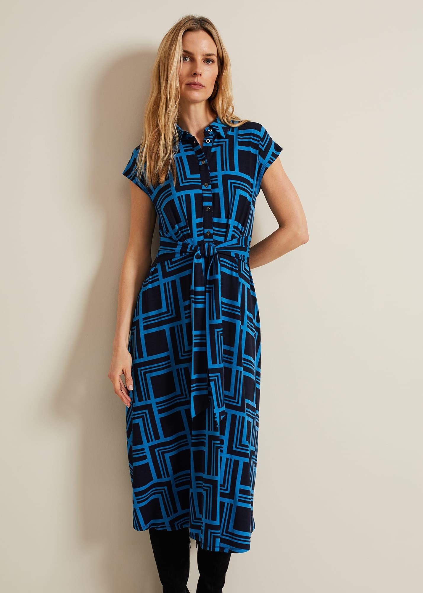 April Short Sleeve Geo Dress