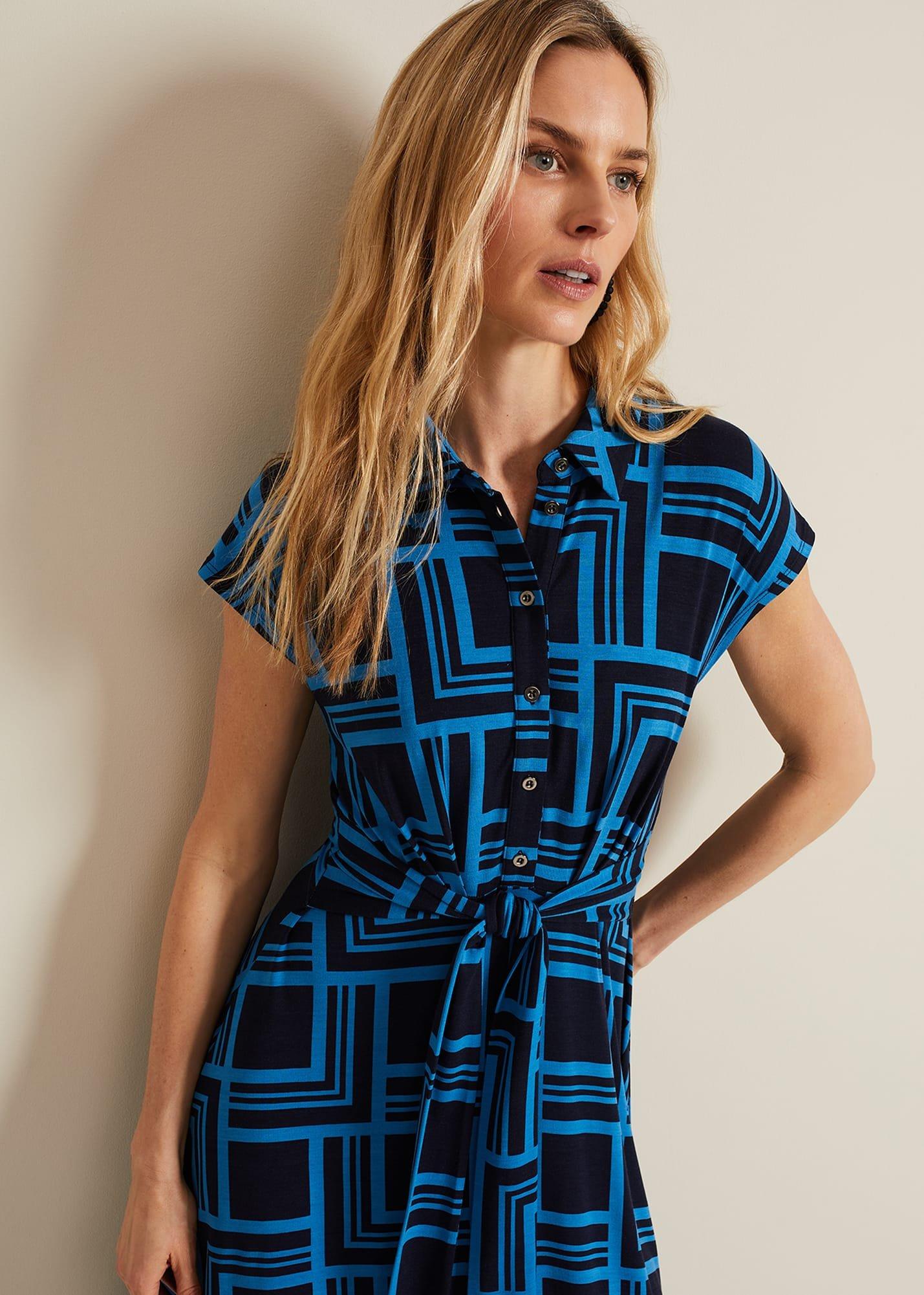 April Short Sleeve Geo Dress
