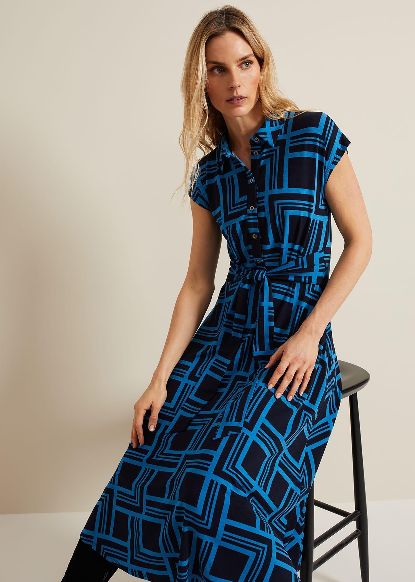April Short Sleeve Geo Dress