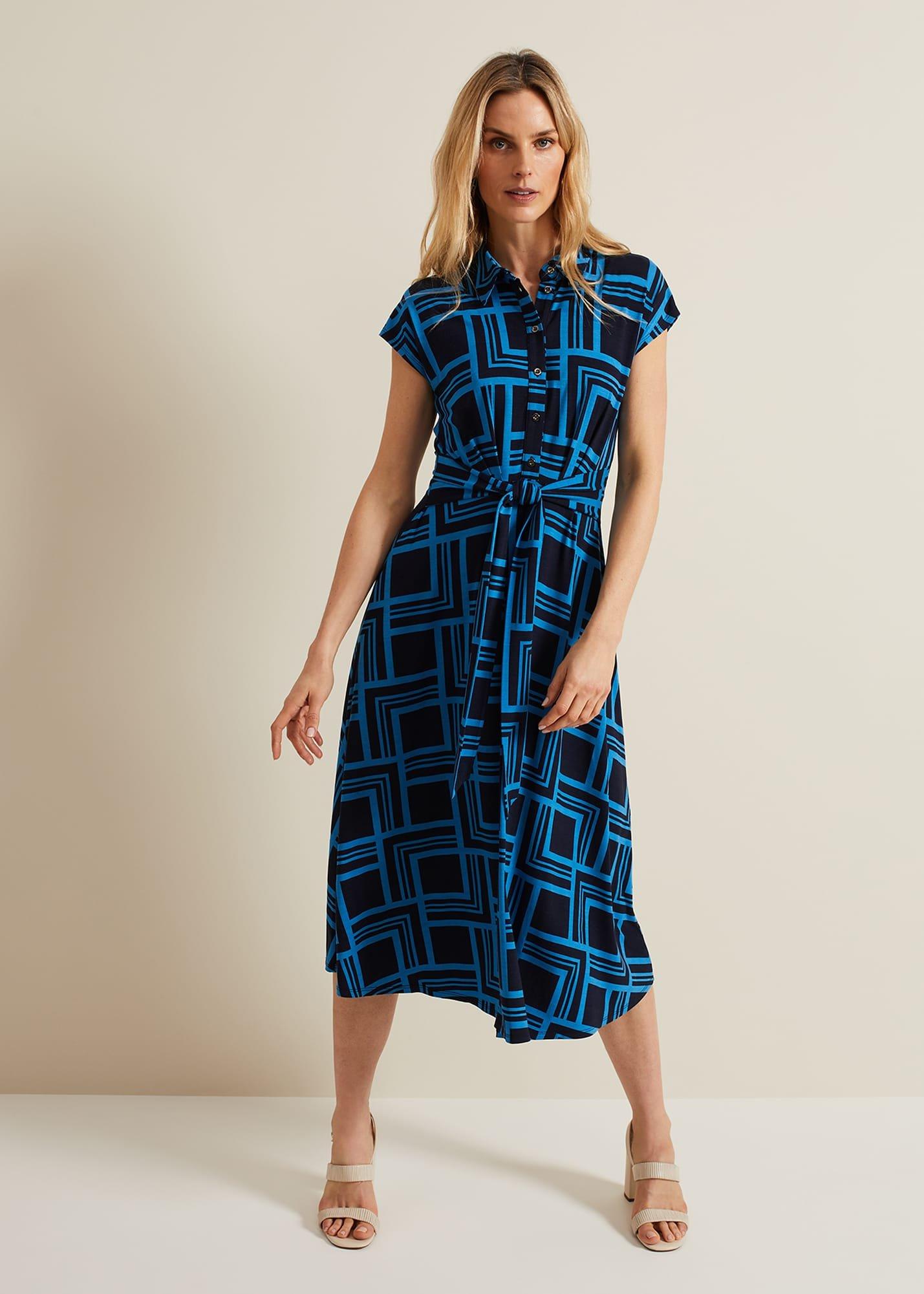 April Short Sleeve Geo Dress