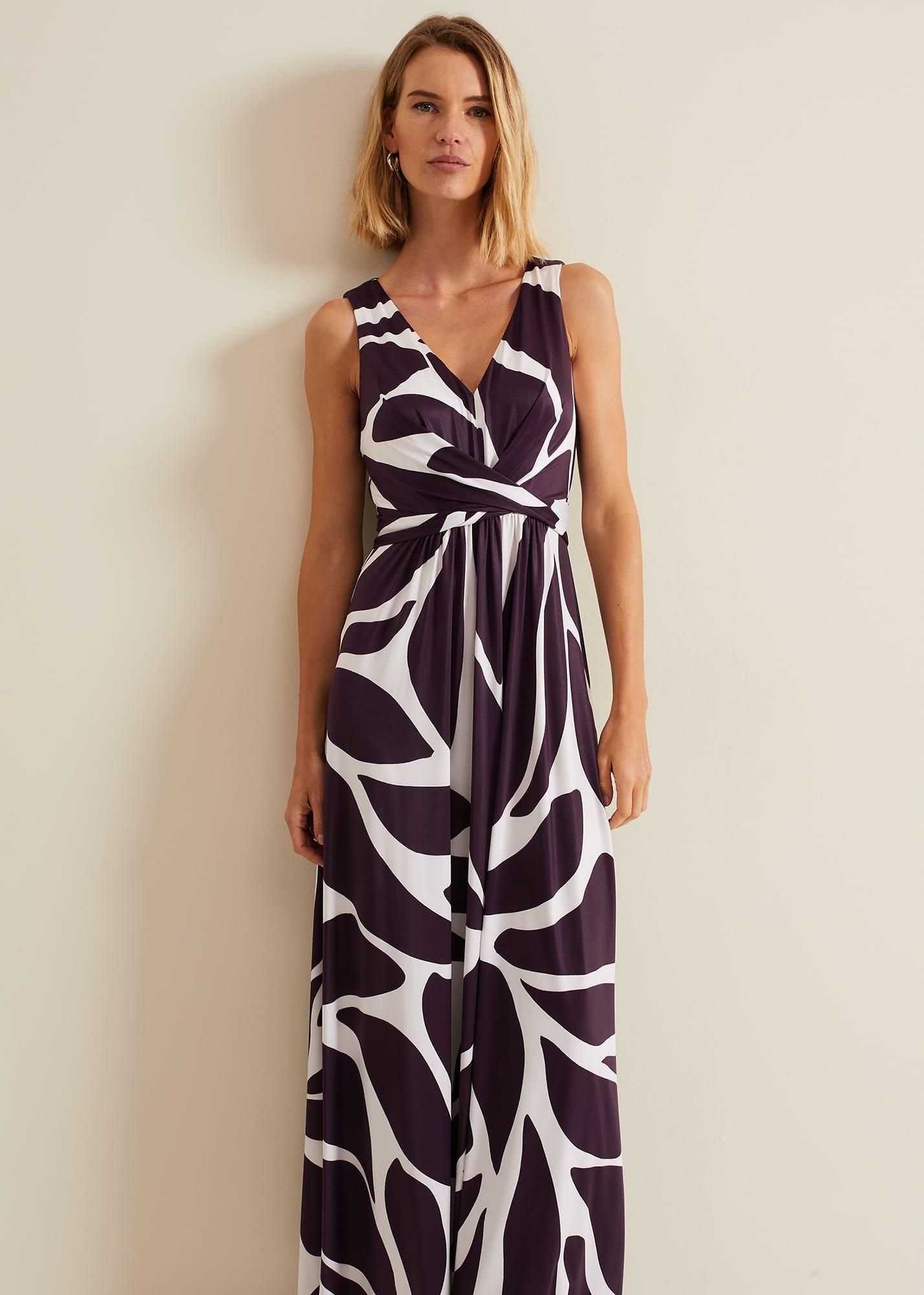 Palmer Leaf Print Maxi Dress