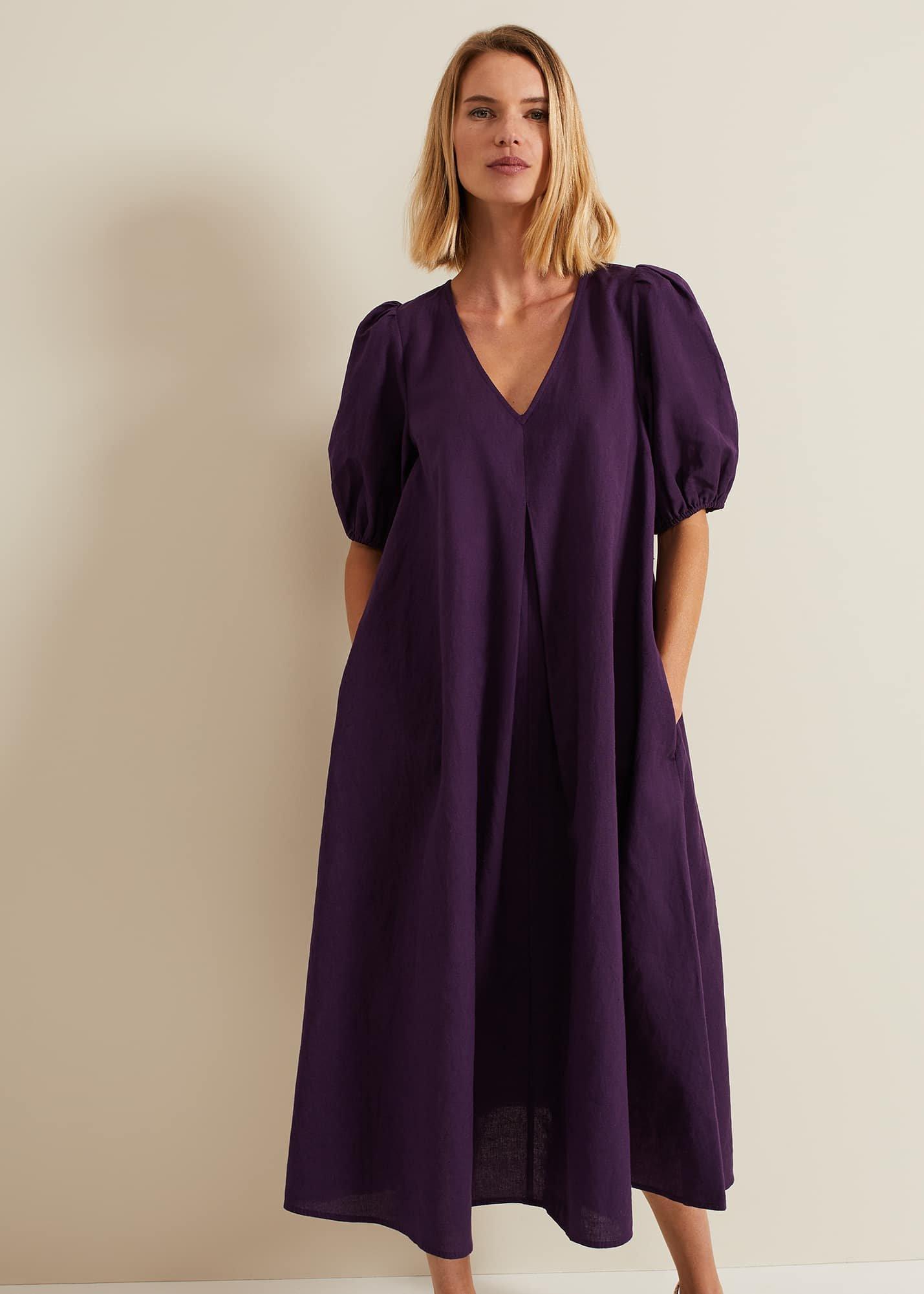 Lotty Puff Sleeve Midi Dress