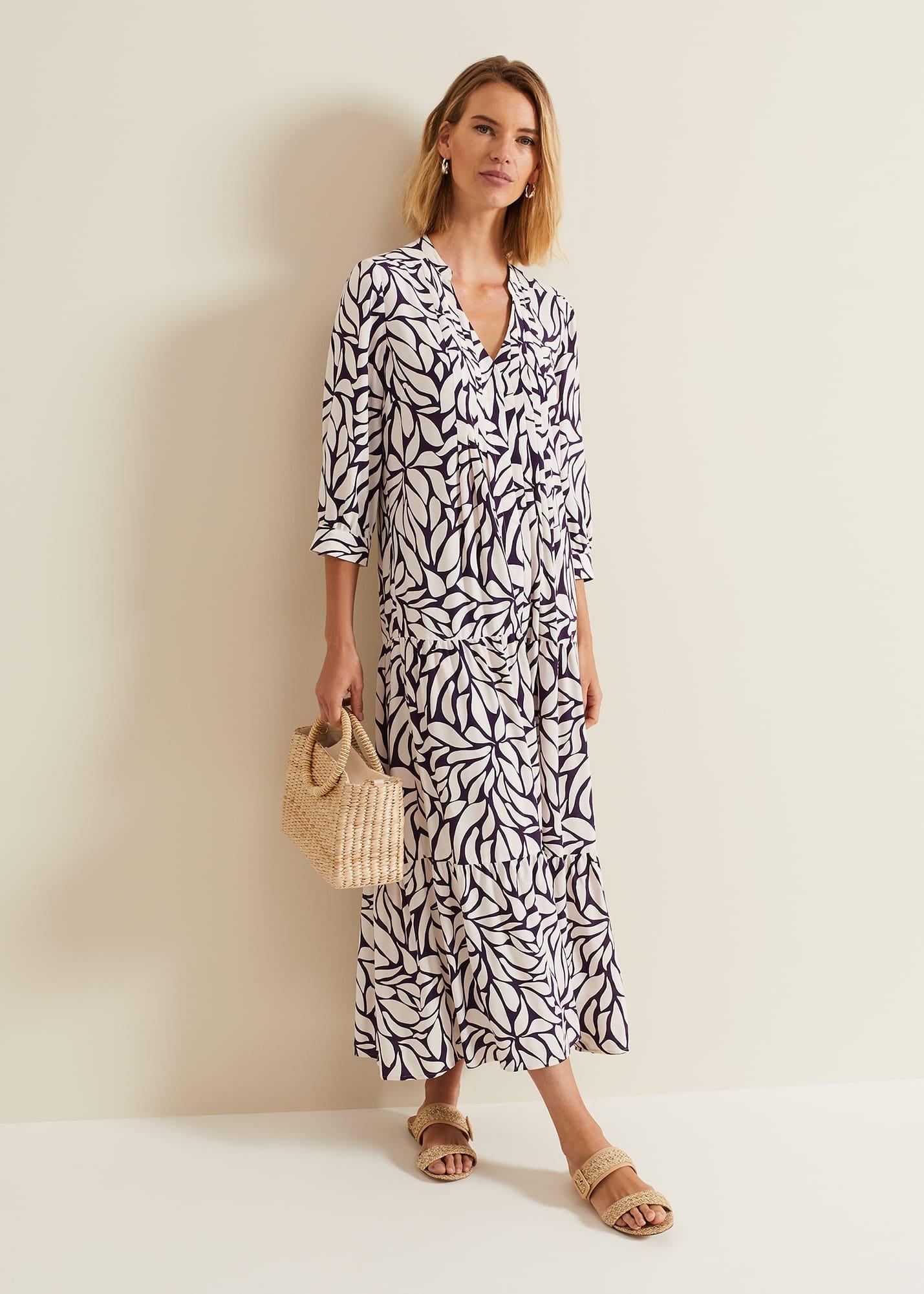penele-geo-zip-midi-dress